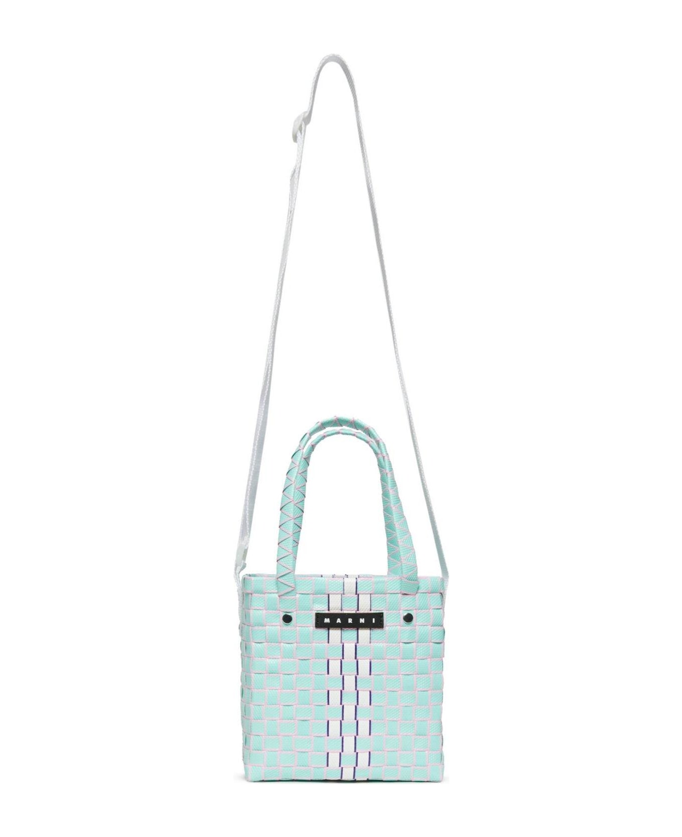 Marni Interwoven Basket Bag - Clear Blue