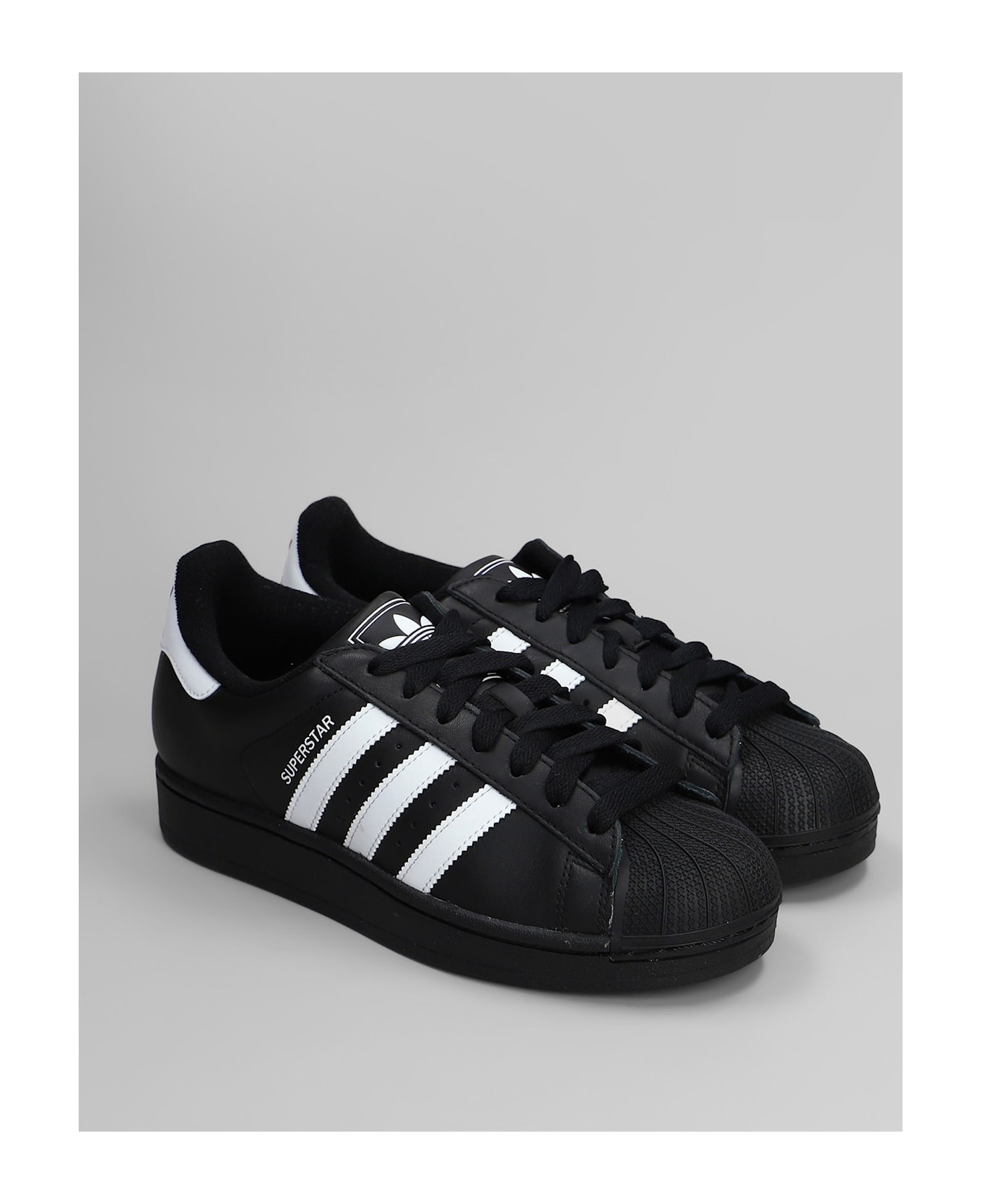Adidas Superstar Ii Sneakers In Black Leather - black