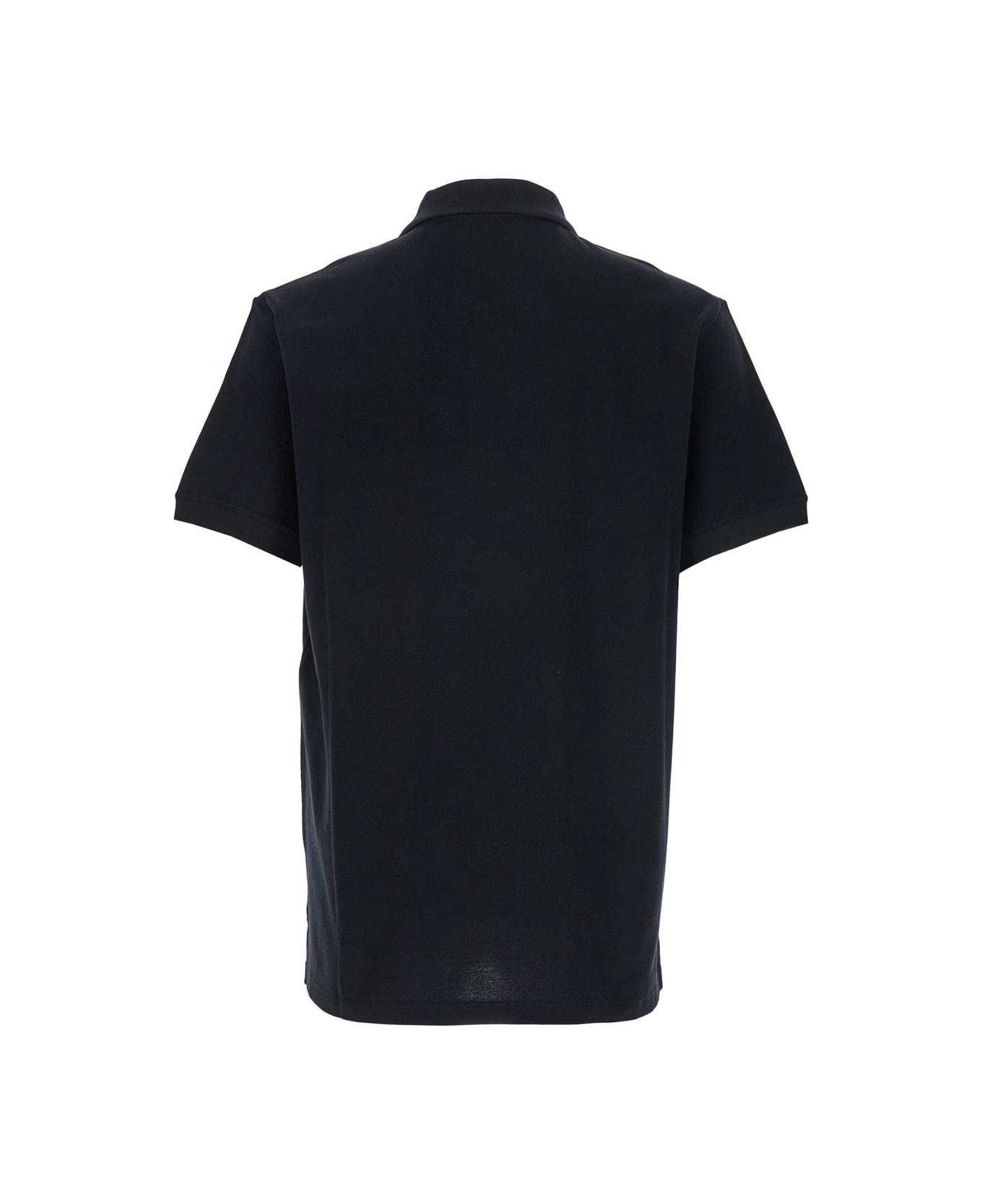 Alexander McQueen Black Polo Shirt With Classic Collar And Logo Lettering Embroidery On The Front In Cotton Man - Black