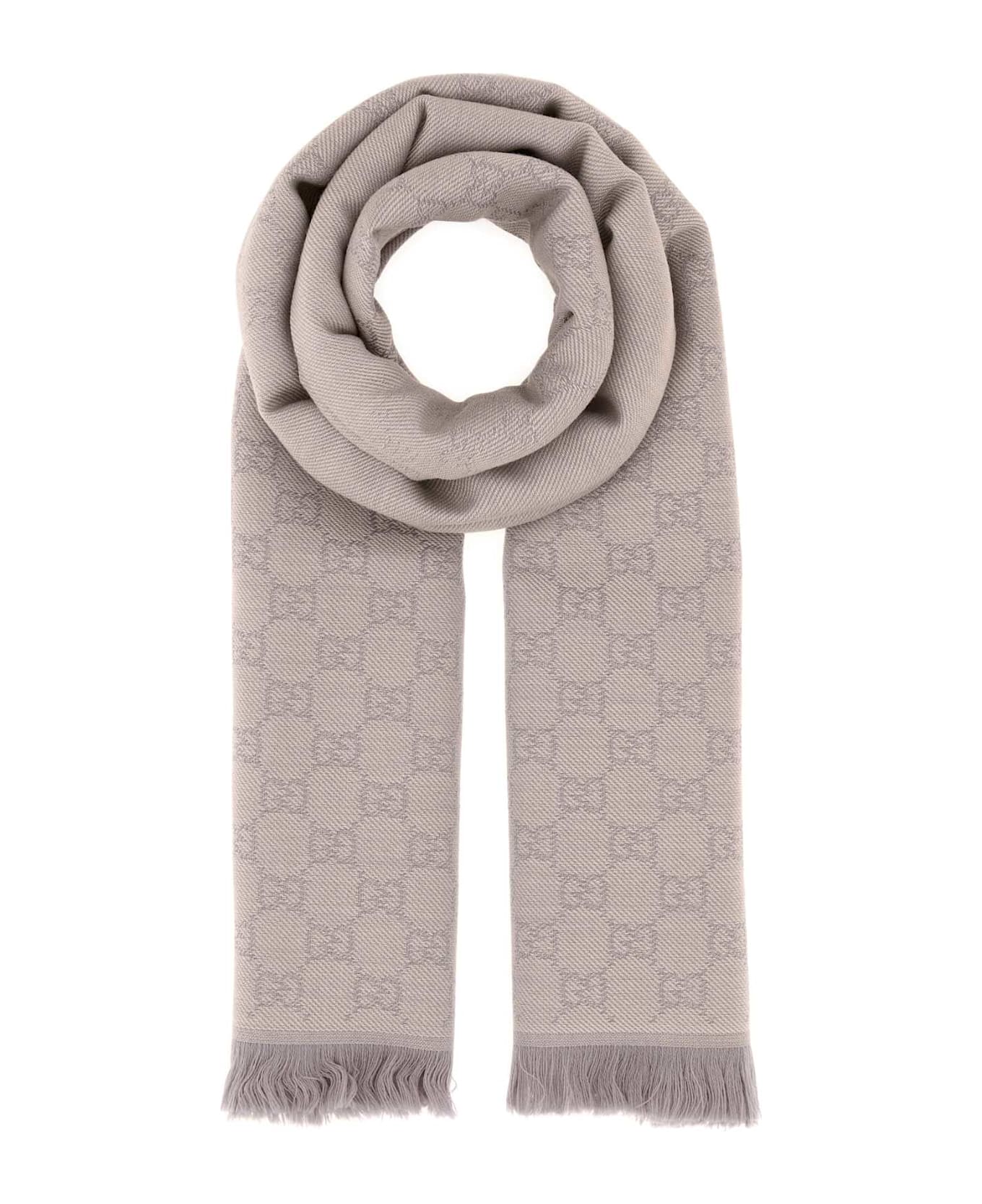 Gucci Embroidered Wool Scarf - SHELLSKYBLUE