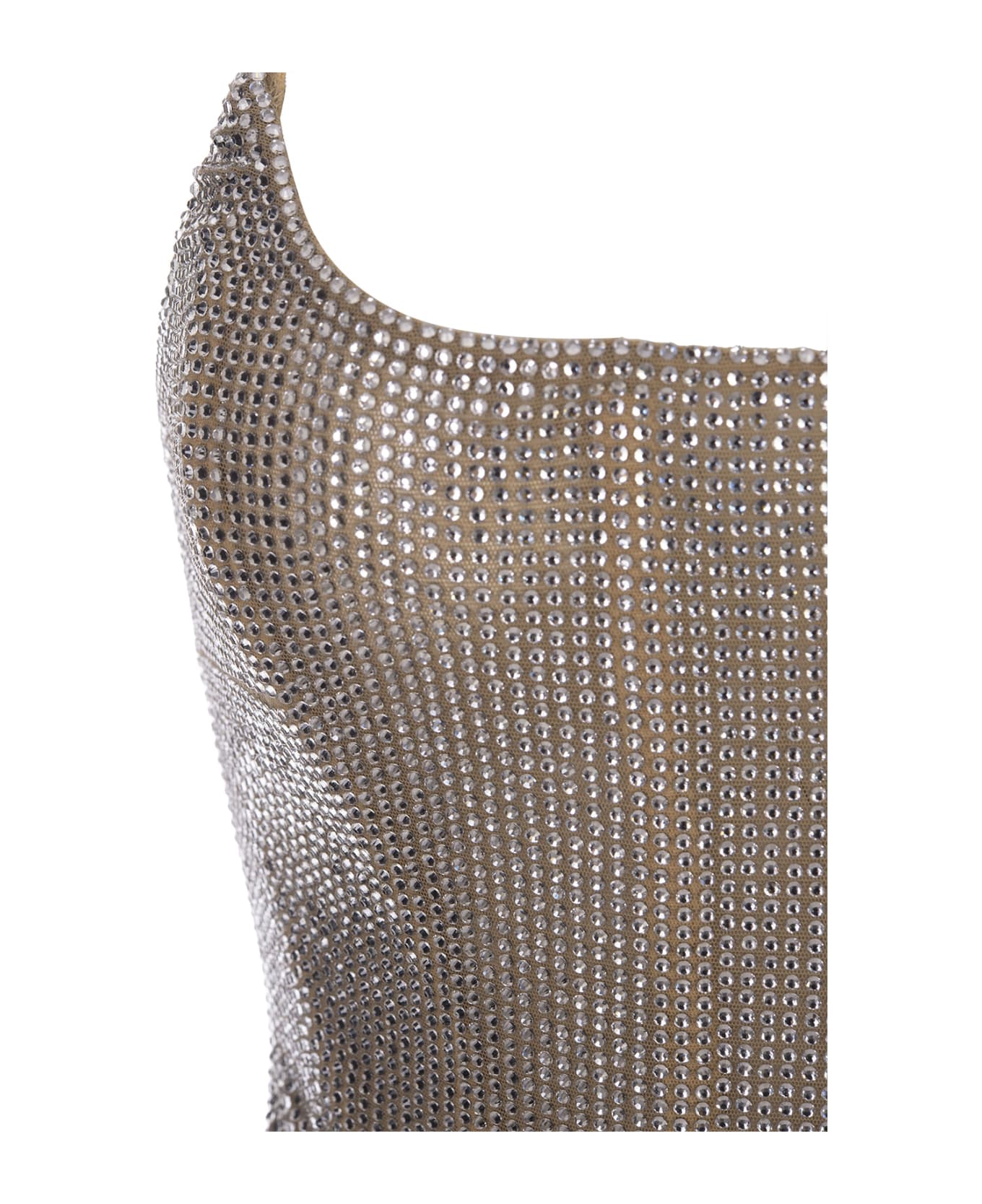 Giuseppe di Morabito Firefly Bustier Top With Crystals - Silver
