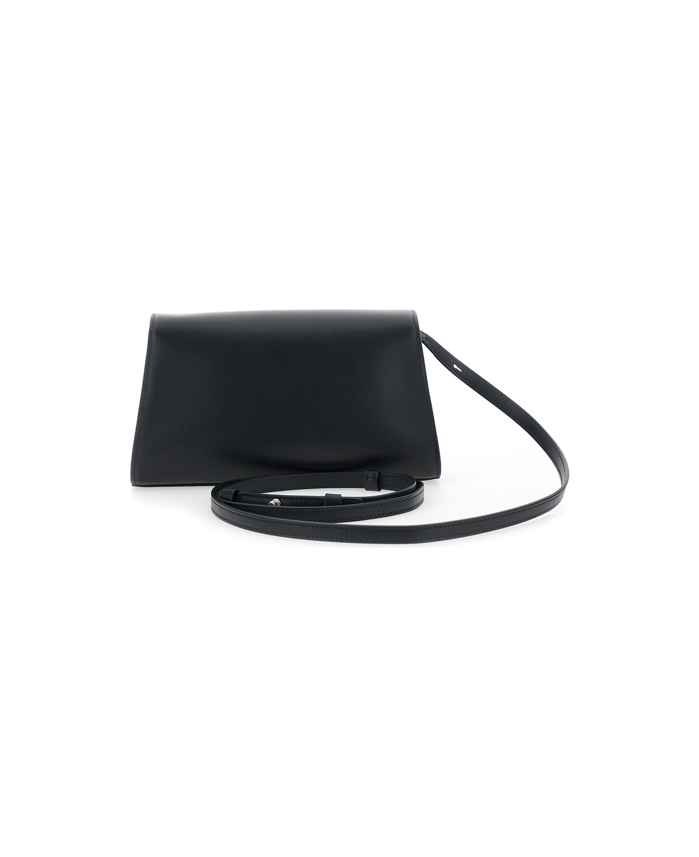 Ferragamo 
hug Mini
 Black Crossbody Bag With Logo Lettering On The Front In Leather Woman - Black