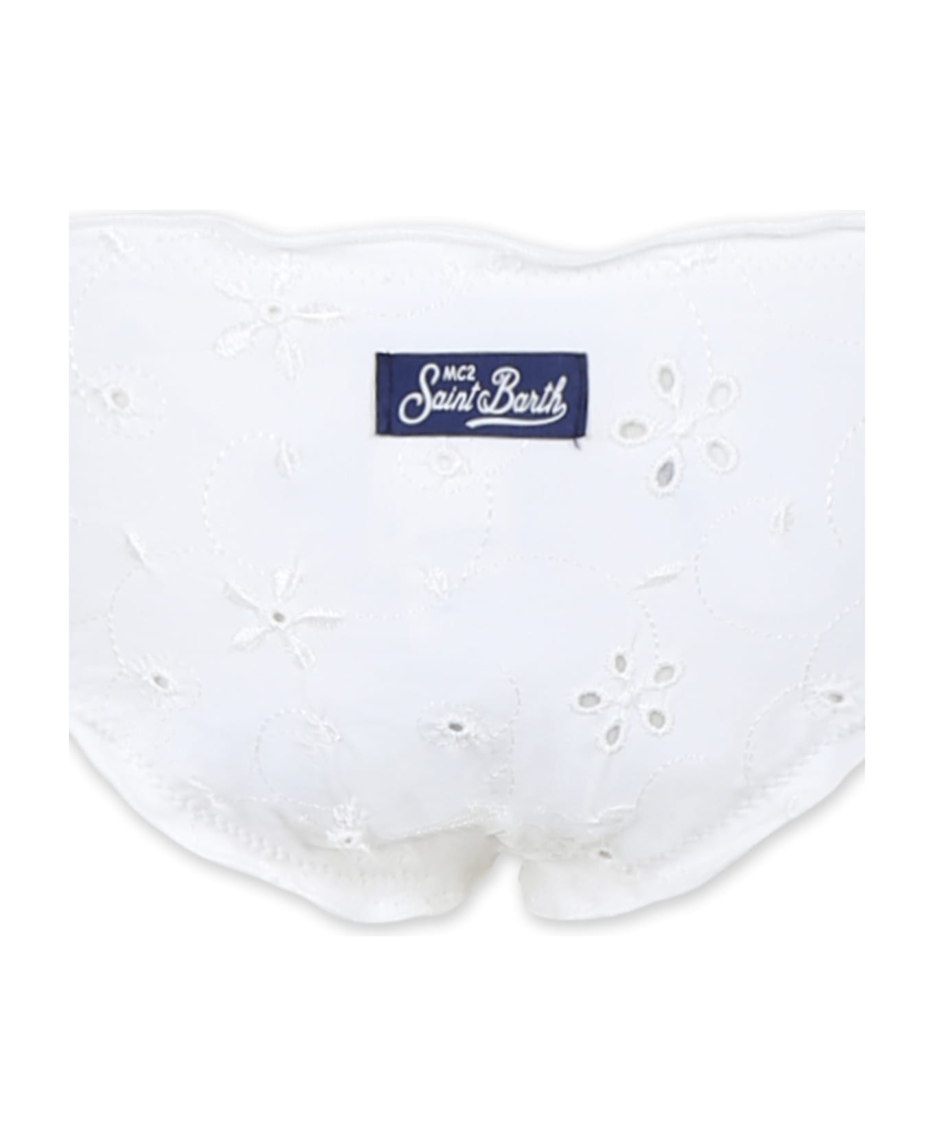 MC2 Saint Barth White Bikini For Girl With Flowers - White