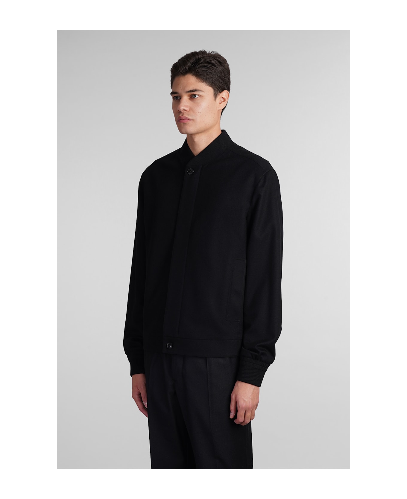 Zegna Casual Jacket In Black Cashmere - black