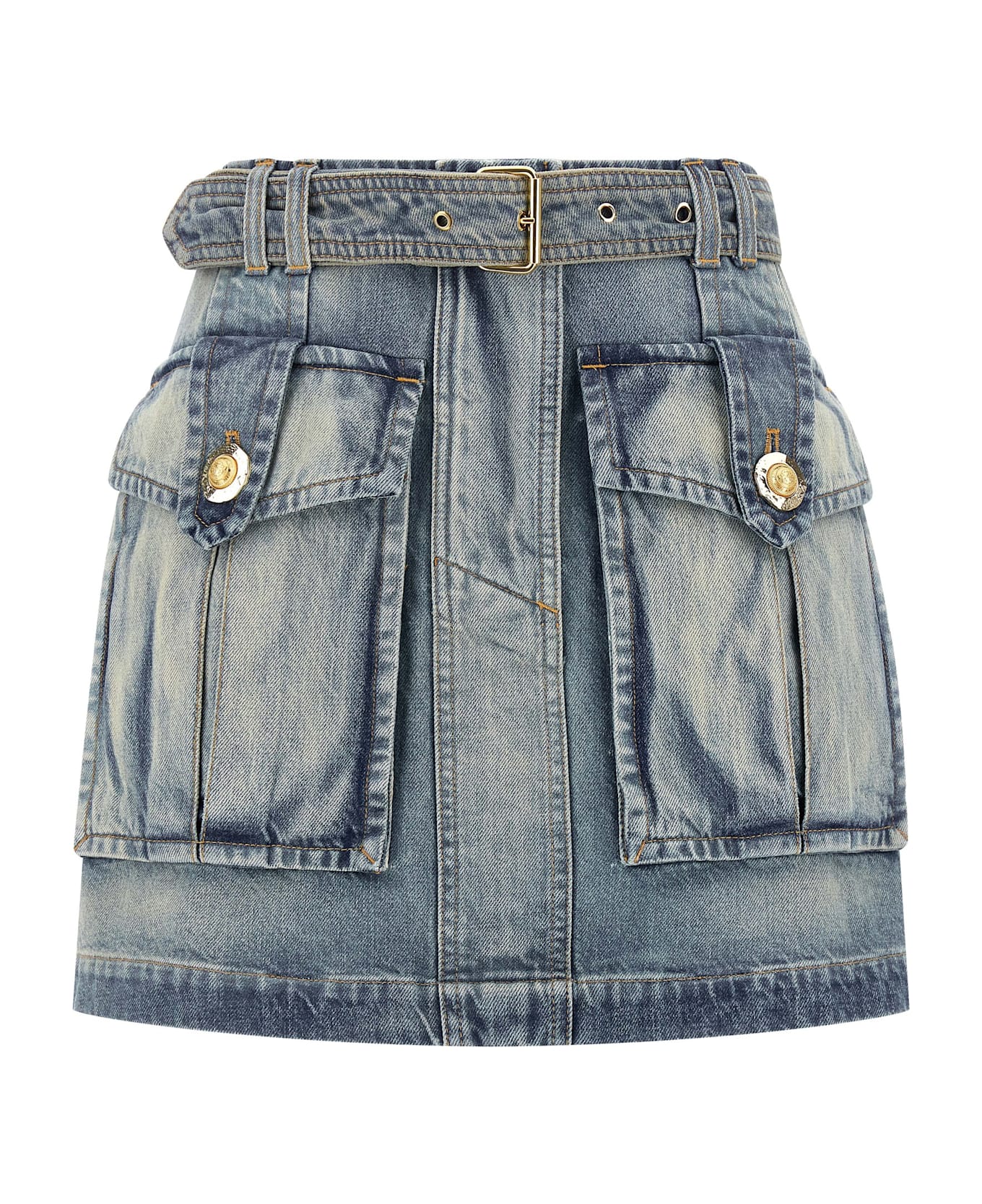 Balmain Cargo Pocket Skirt - Light Blue