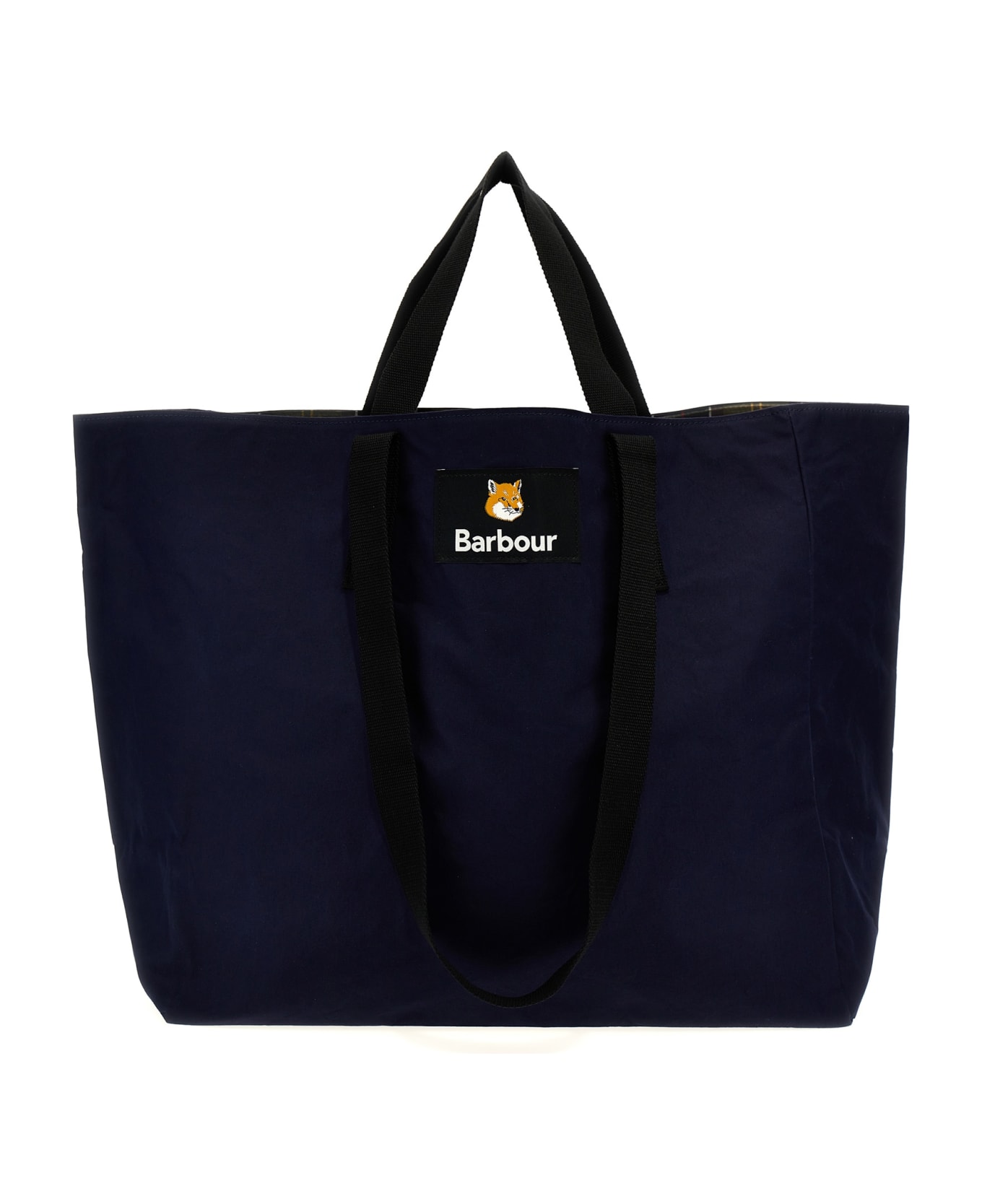 Barbour X Maison Kitsun Eversible Shopping Bag - Blue