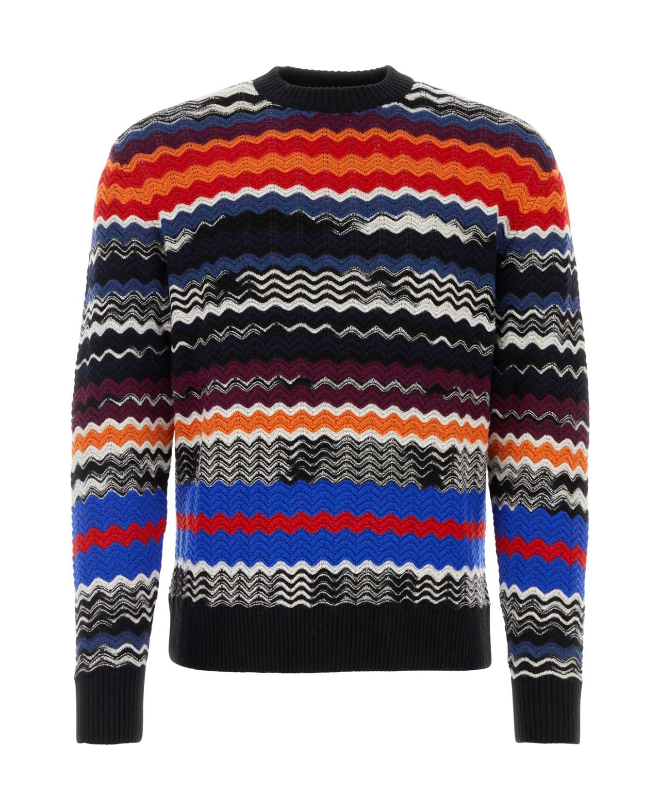 Missoni Embroidered Stretch Wool Blend Sweater - ORANGEBLACKREDBLUEWHITE ニットウェア