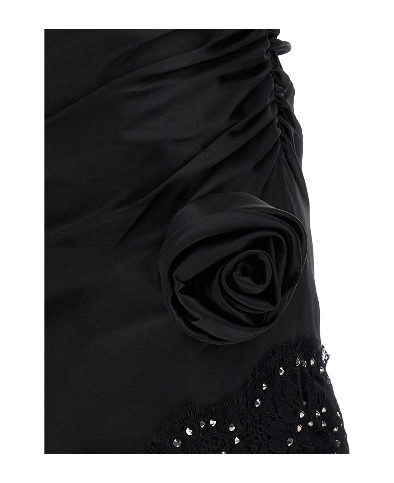 Alessandra Rich Satin Minidress - BLACK