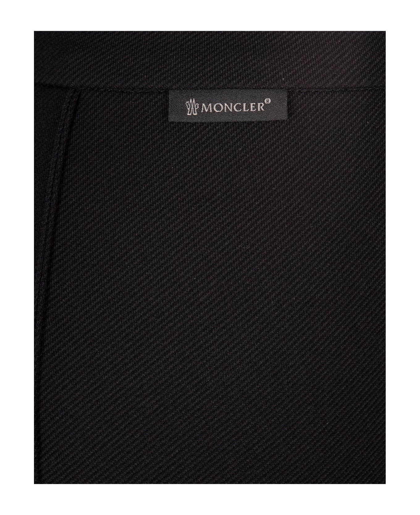 Moncler Black Slim Fit Stretch Gabardine Trousers - Black