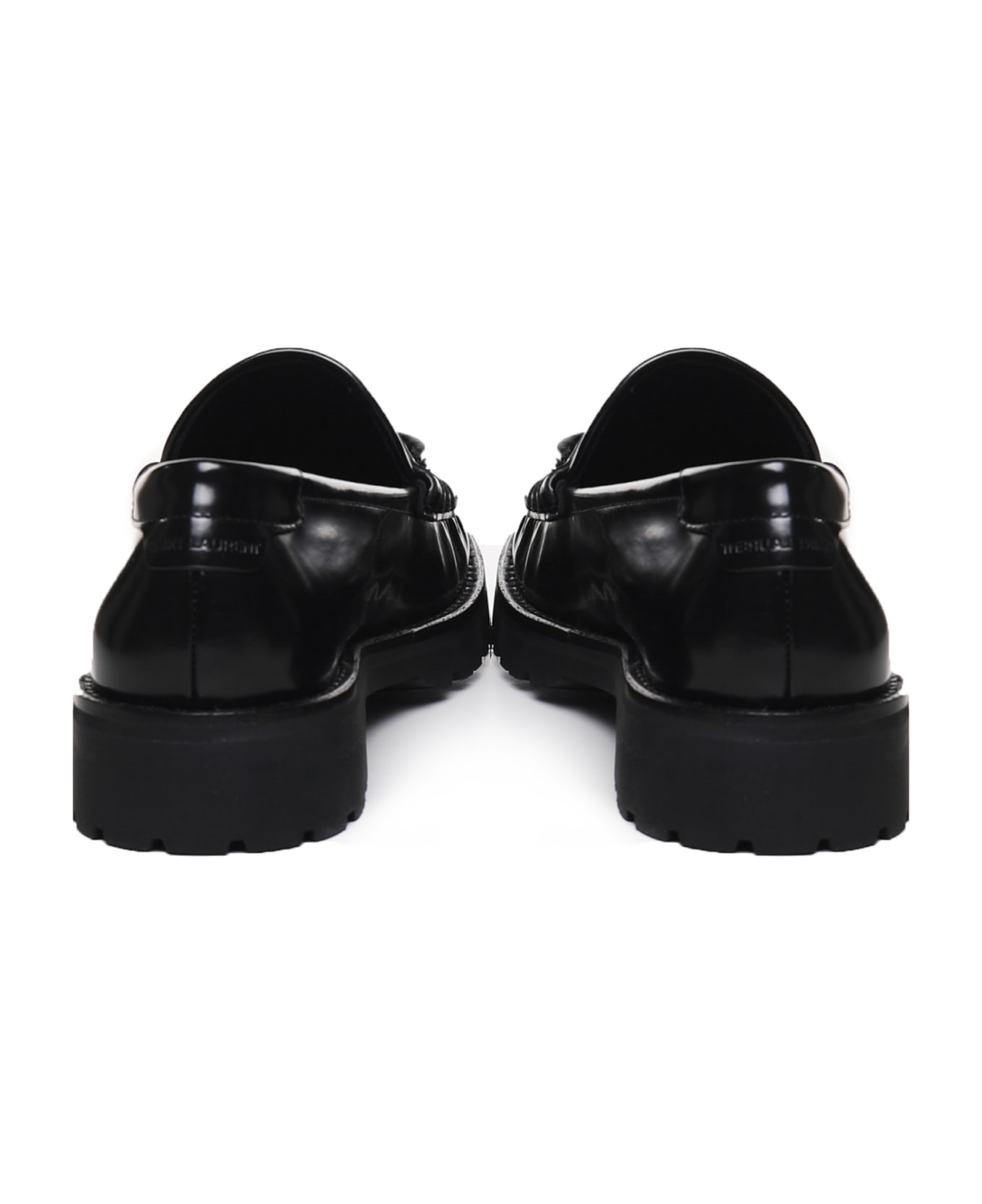 Saint Laurent Monogram Loafers In Calfskin - Black ローファー＆デッキシューズ