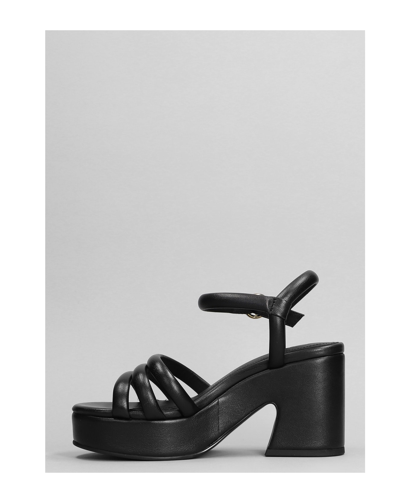 Ash Onyx Sandals In Black Leather - black サンダル