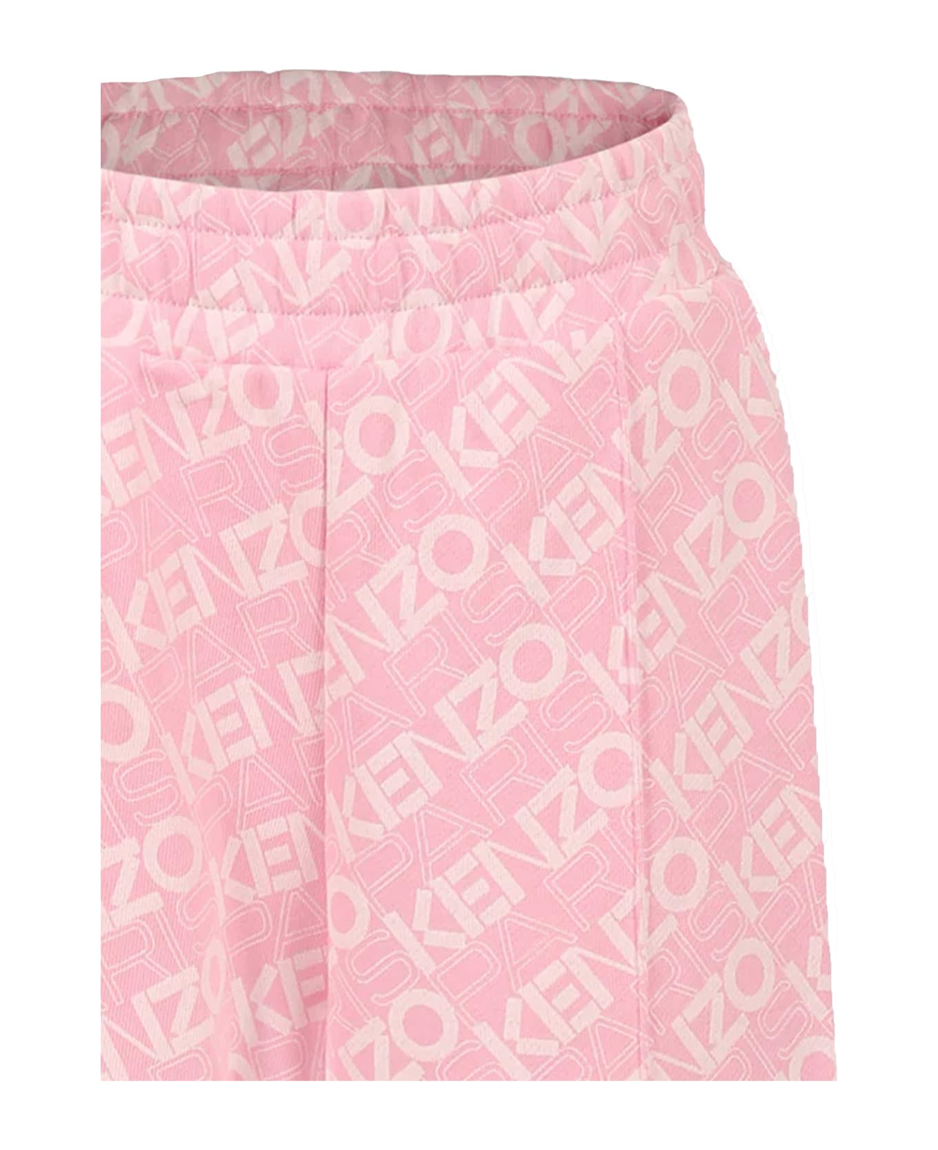 Kenzo Kids Pink Trousers For Girl With Logo - Pink