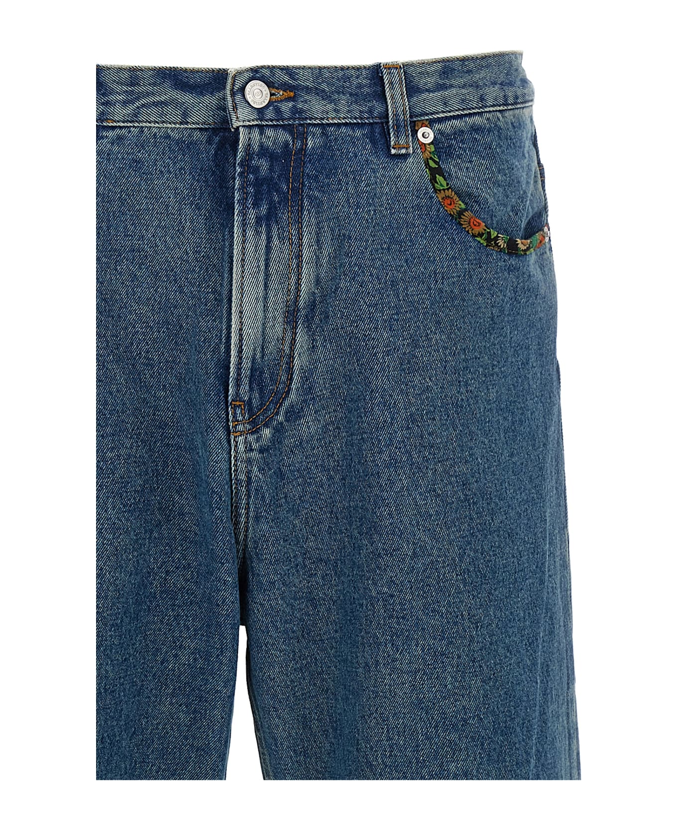 Valentino Garavani Floral Insert Jeans - Blue