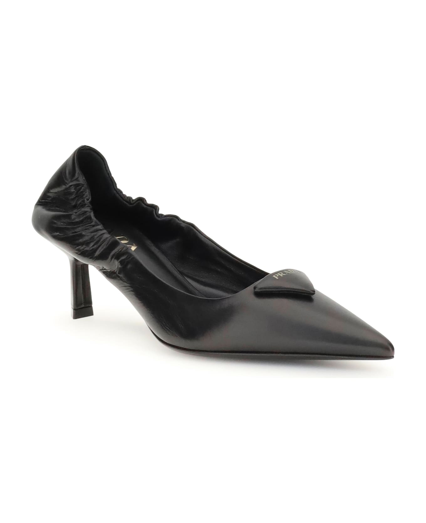 Prada Leather Logo Pumps - Black
