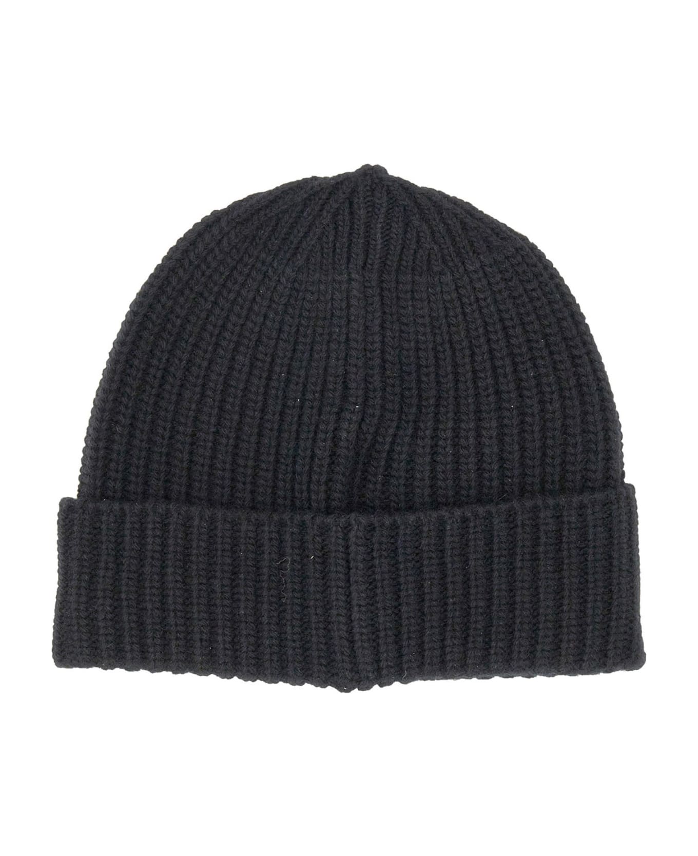 Stone Island Hats In Black Wool - Black 帽子