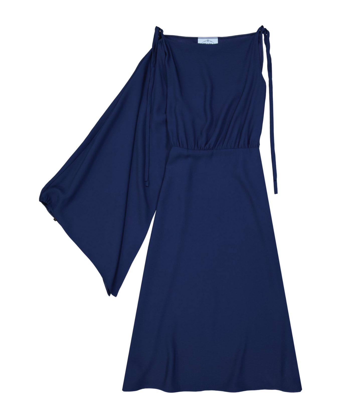 Prada Flared One Sleeve Midi Dress - Blue