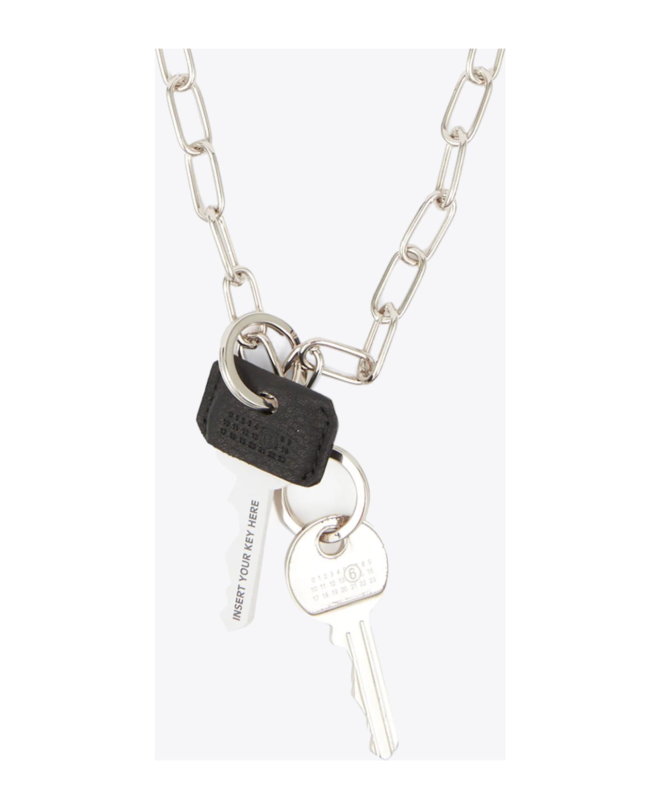 MM6 Maison Margiela Collana Silver metal chain necklace with keys - Argento