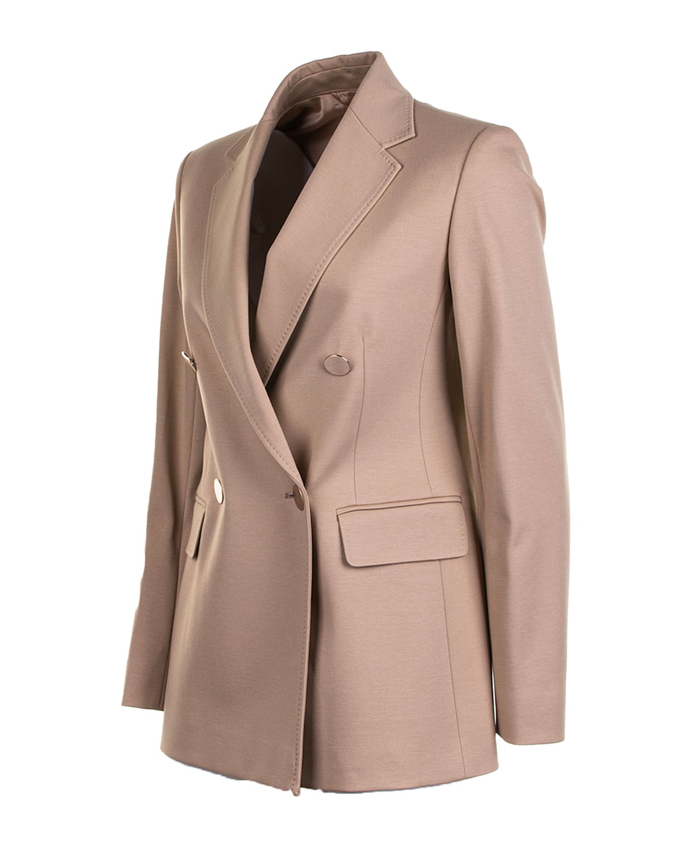 Max Mara Studio Double-breasted Jersey Blazer - SABBIA