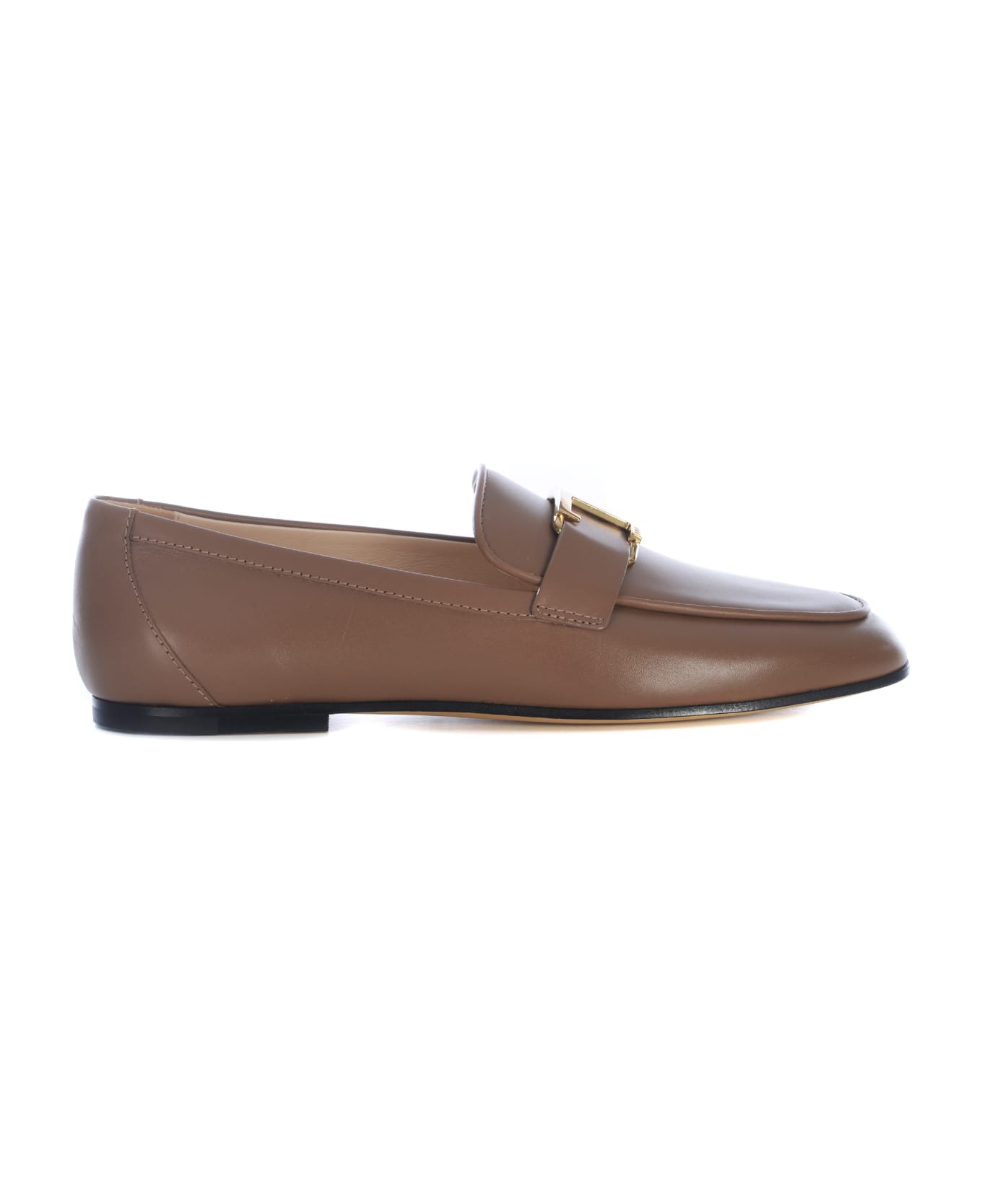 Tod's T Timeless Leather Loafer - Nocciola フラットシューズ