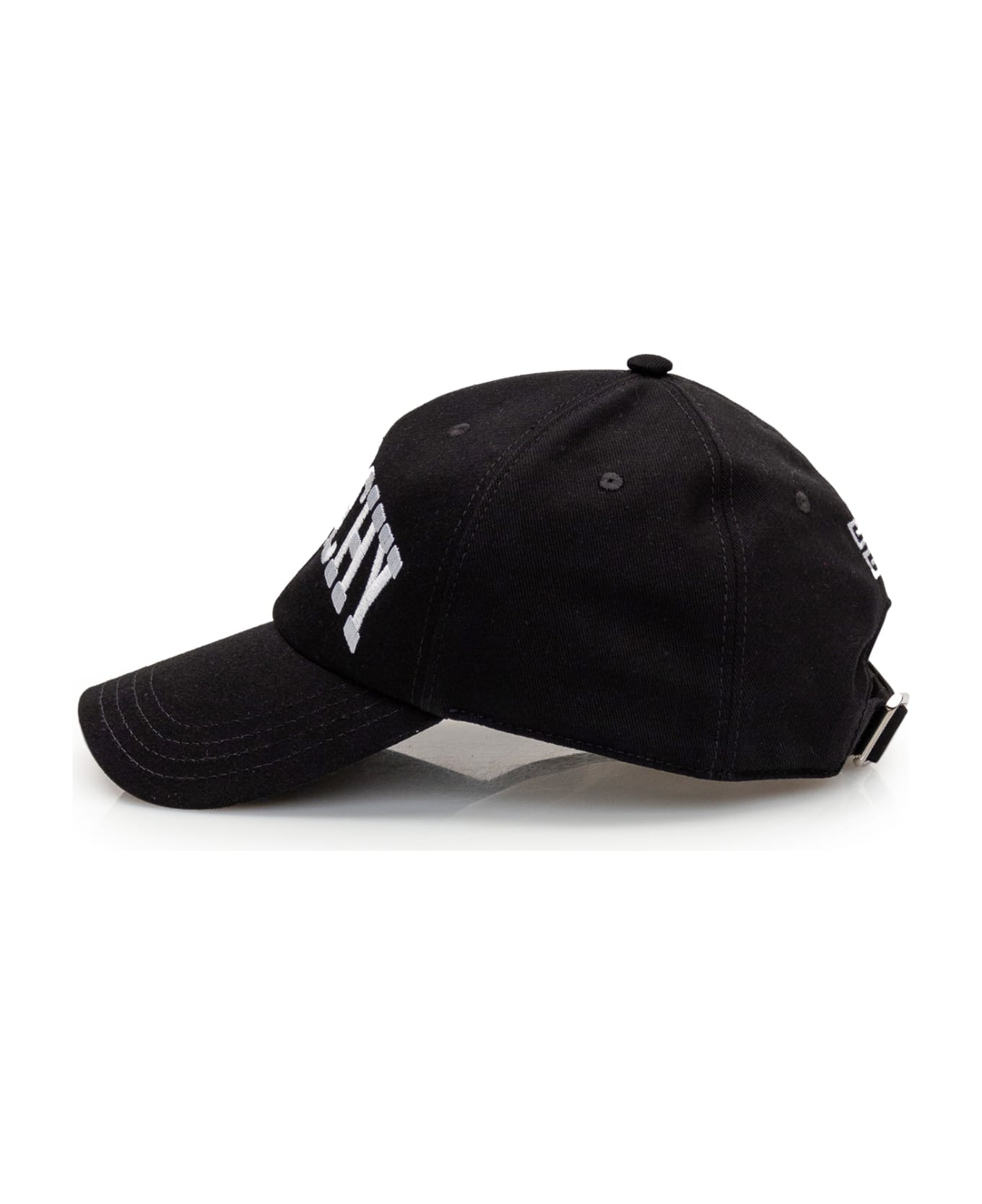 Givenchy Black Baseball Hat With Givenchy College Embroidery - Black