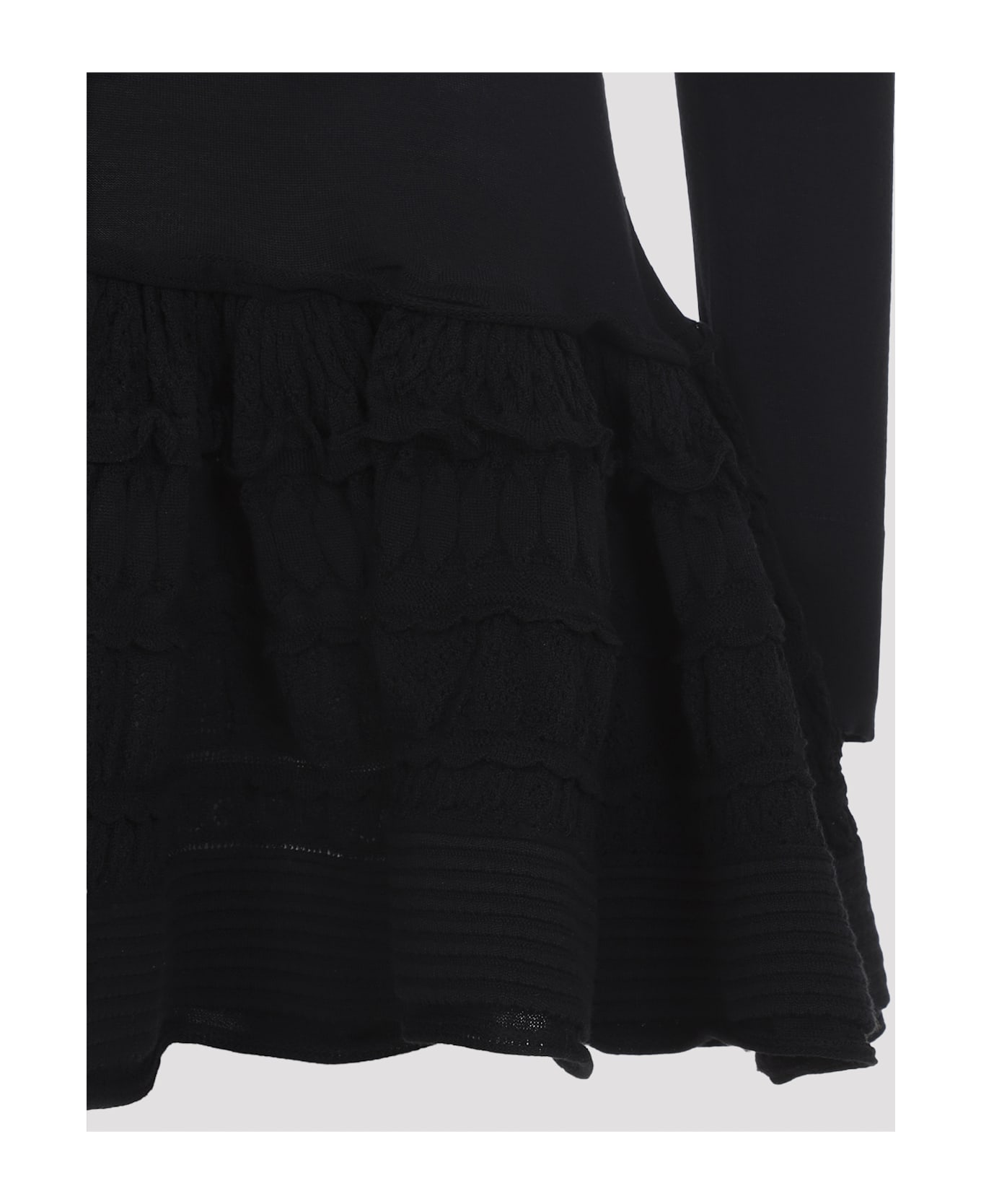 Alaia Alaïa Ruffle Mini Dress - Noir Alaia