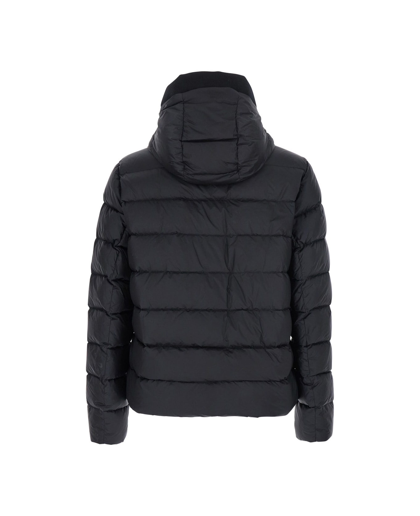 TATRAS 
liko
 Black Down Jacket With Drawstring Hood And Logo Patch On The Side In Tech Fabric Man - Black