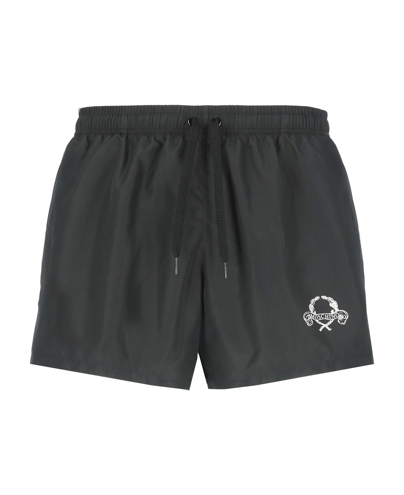 Moschino Swim Trunk With Logo - Black