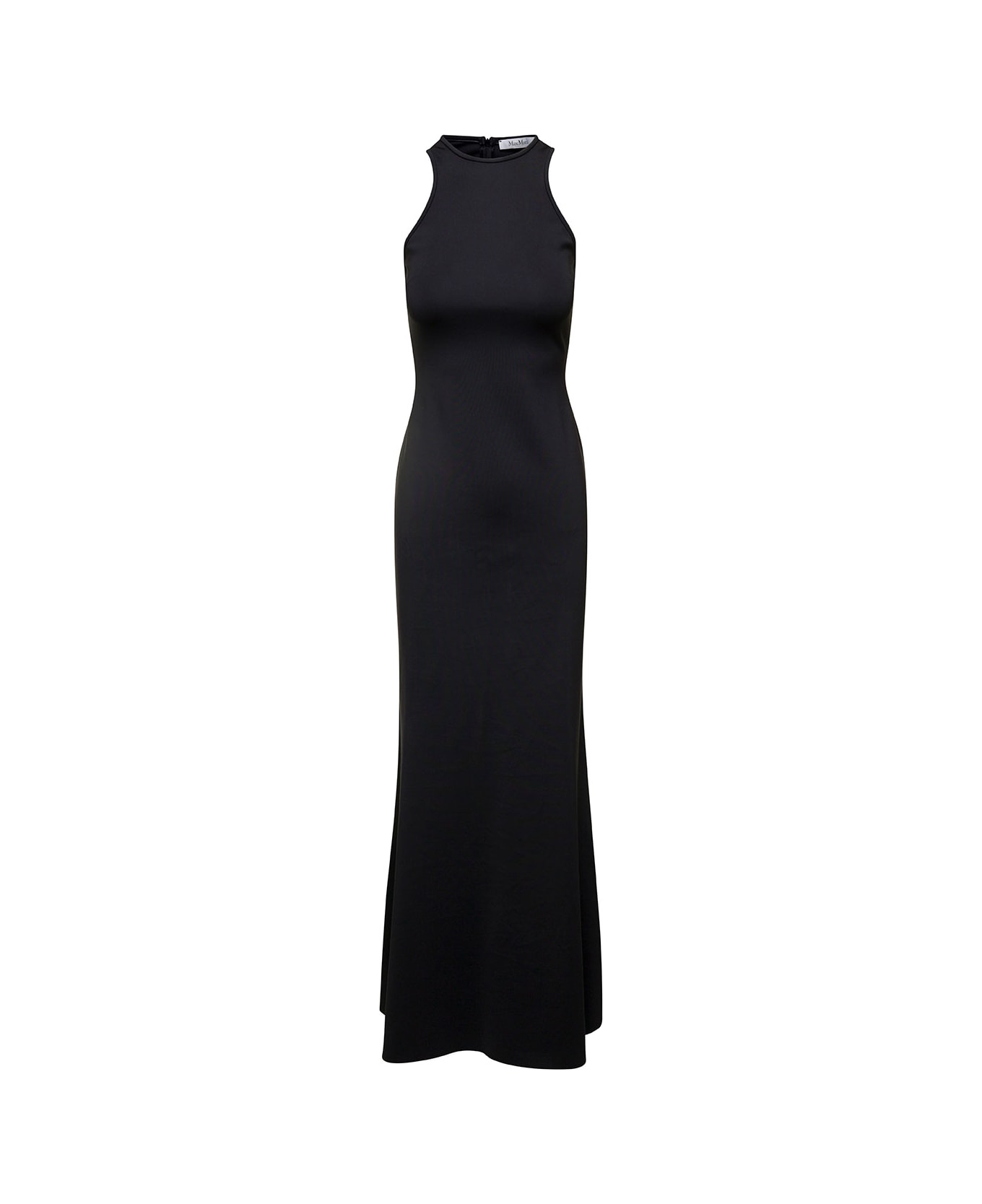 Max Mara Black Navarra Sleeveless Maxi Dress In Cotton Blend Woman - Black ワンピース＆ドレス