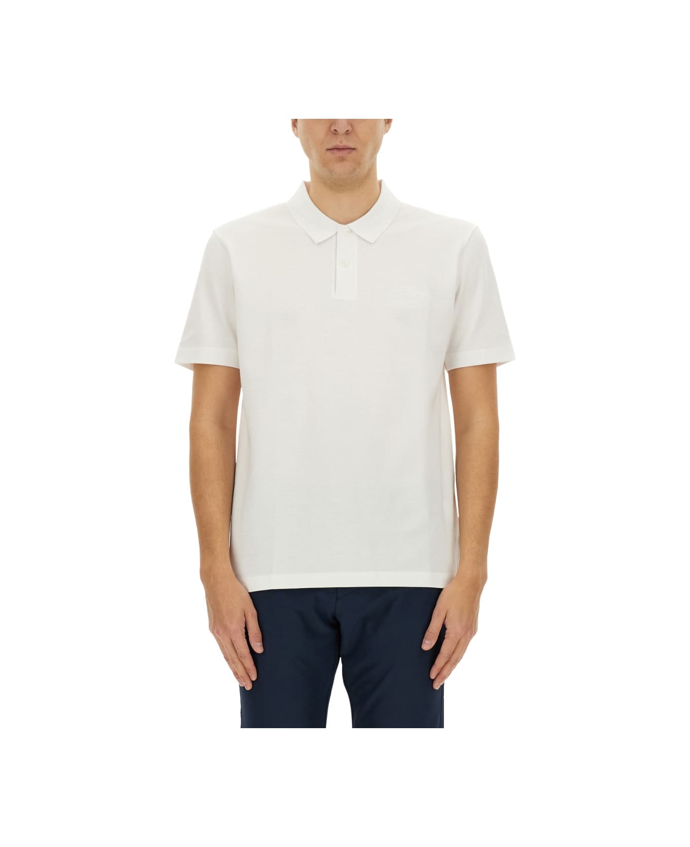Hugo Boss Mercerized Cotton Polo Shirt - White