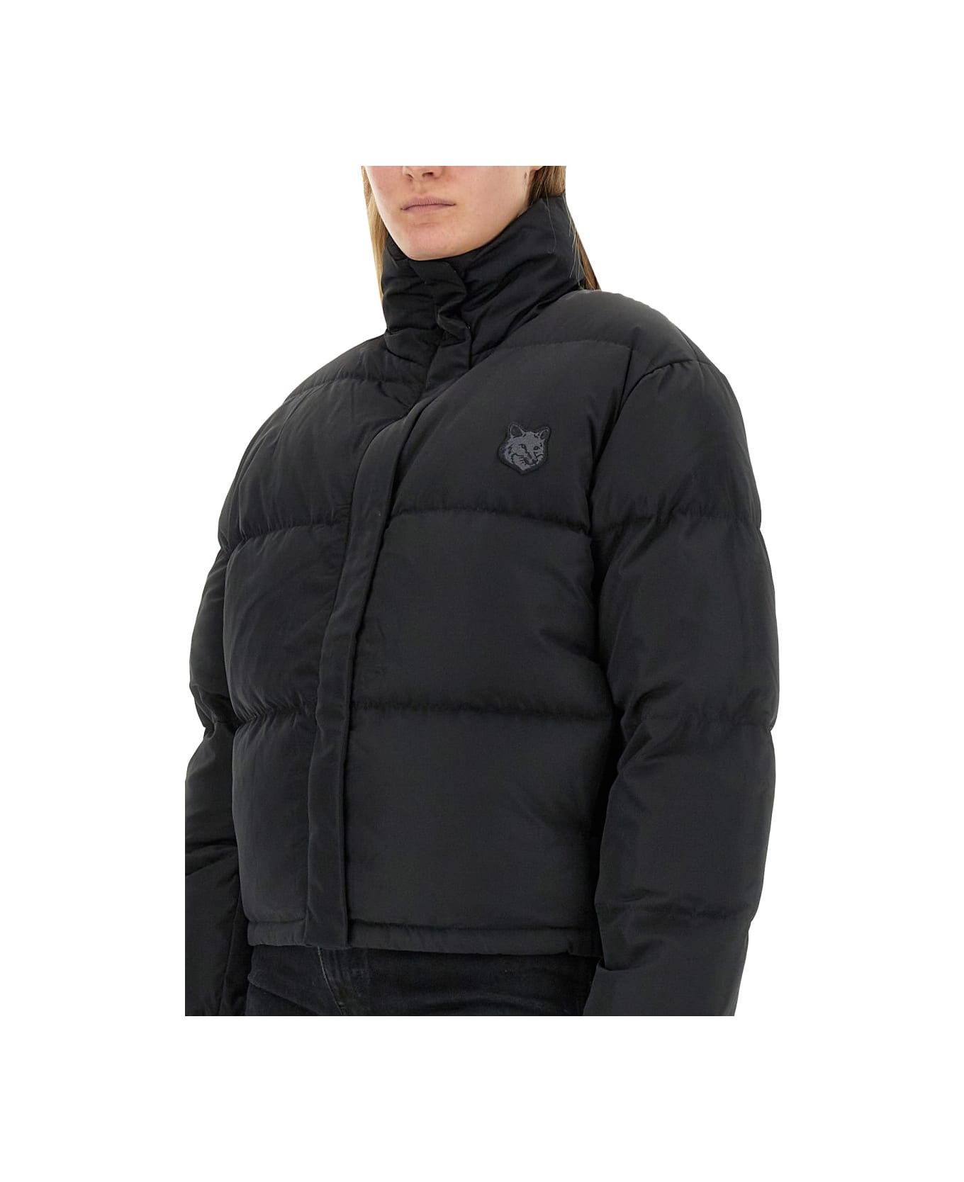 Maison Kitsuné Cropped Puffer Jacket - BLACK