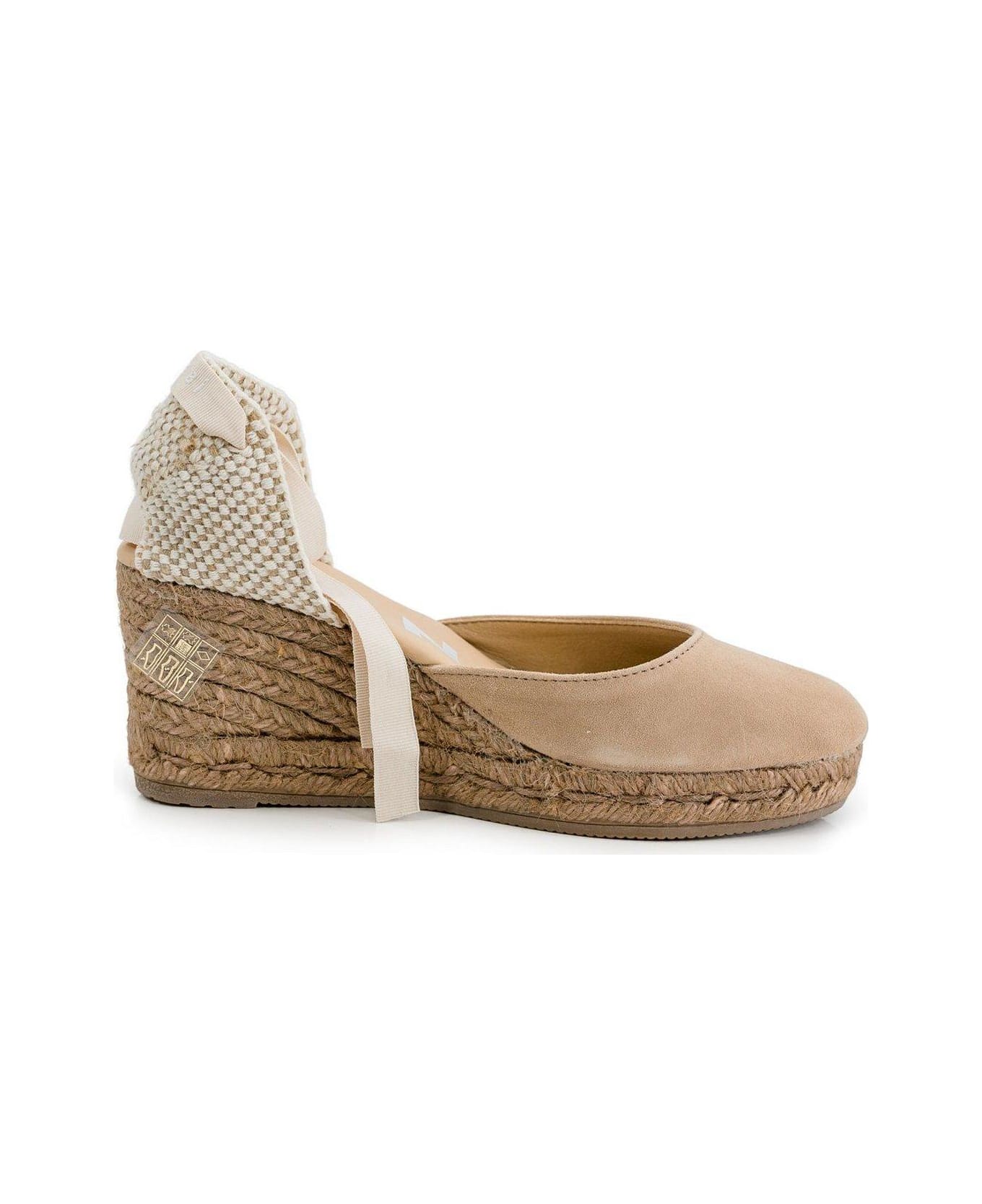 Manebi Hamptons Ankle Strap Wedge Espadrilles - Dove Grey