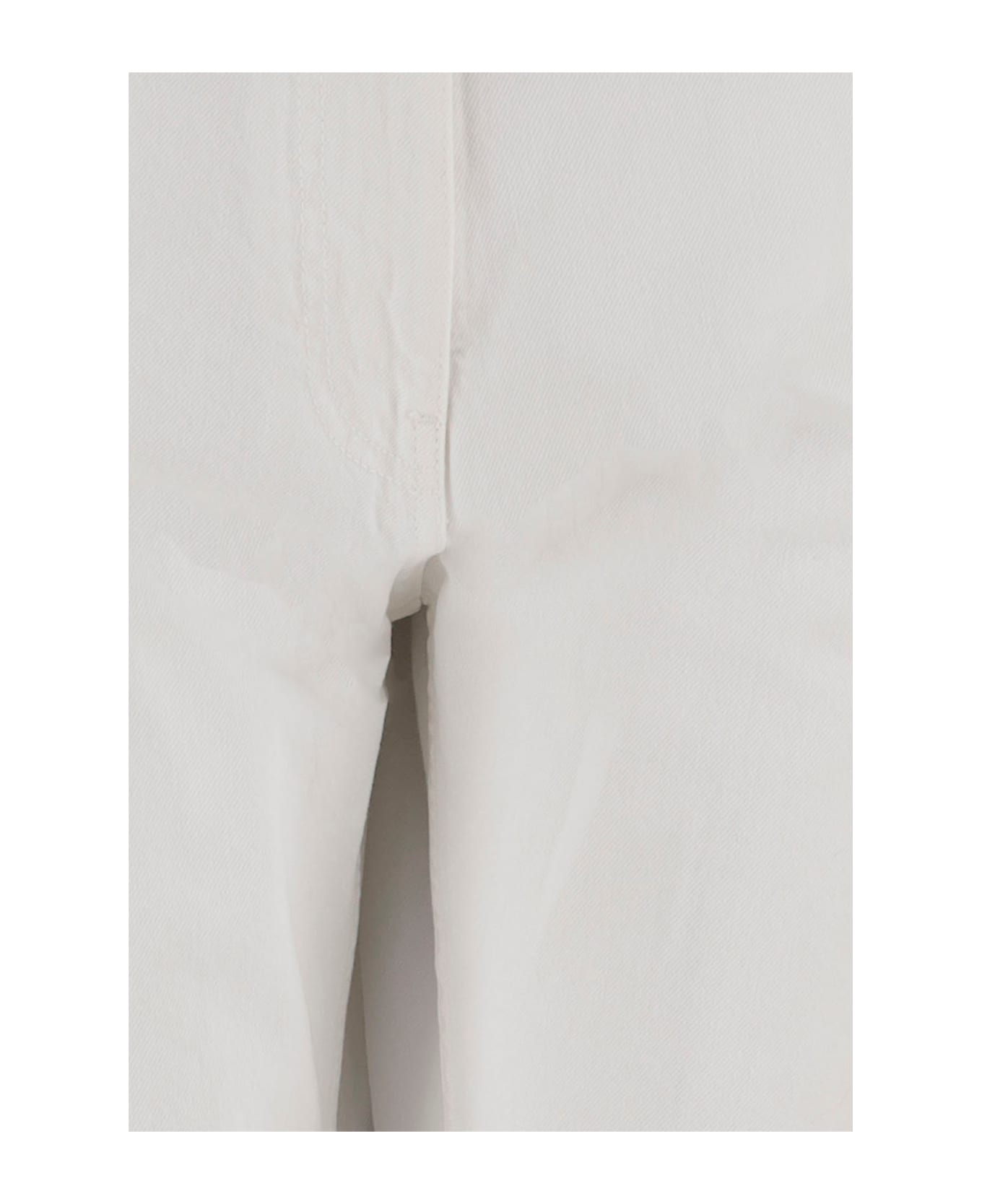 DARKPARK Naomi Cotton Trousers With Fur Belt - White