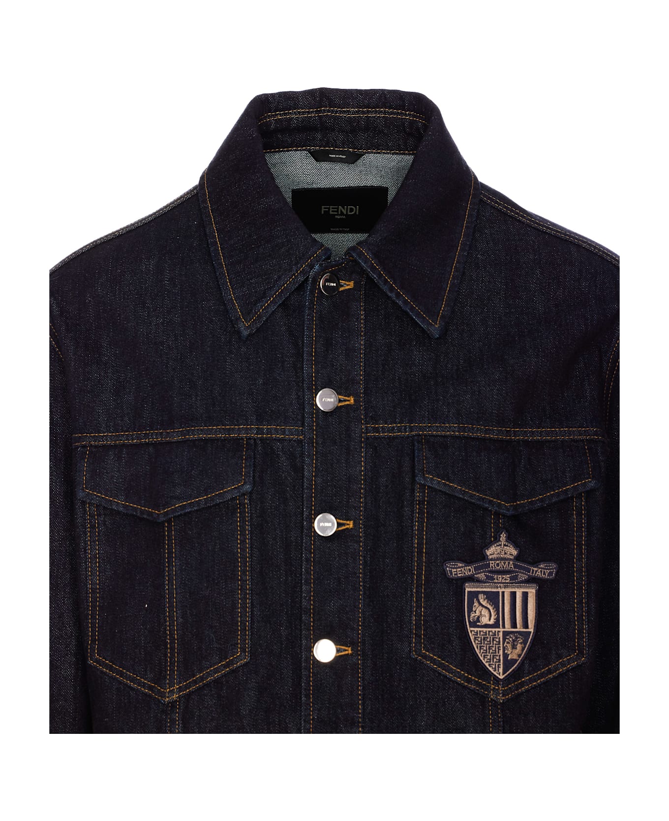 Fendi Crest Denim Jacket - Blue