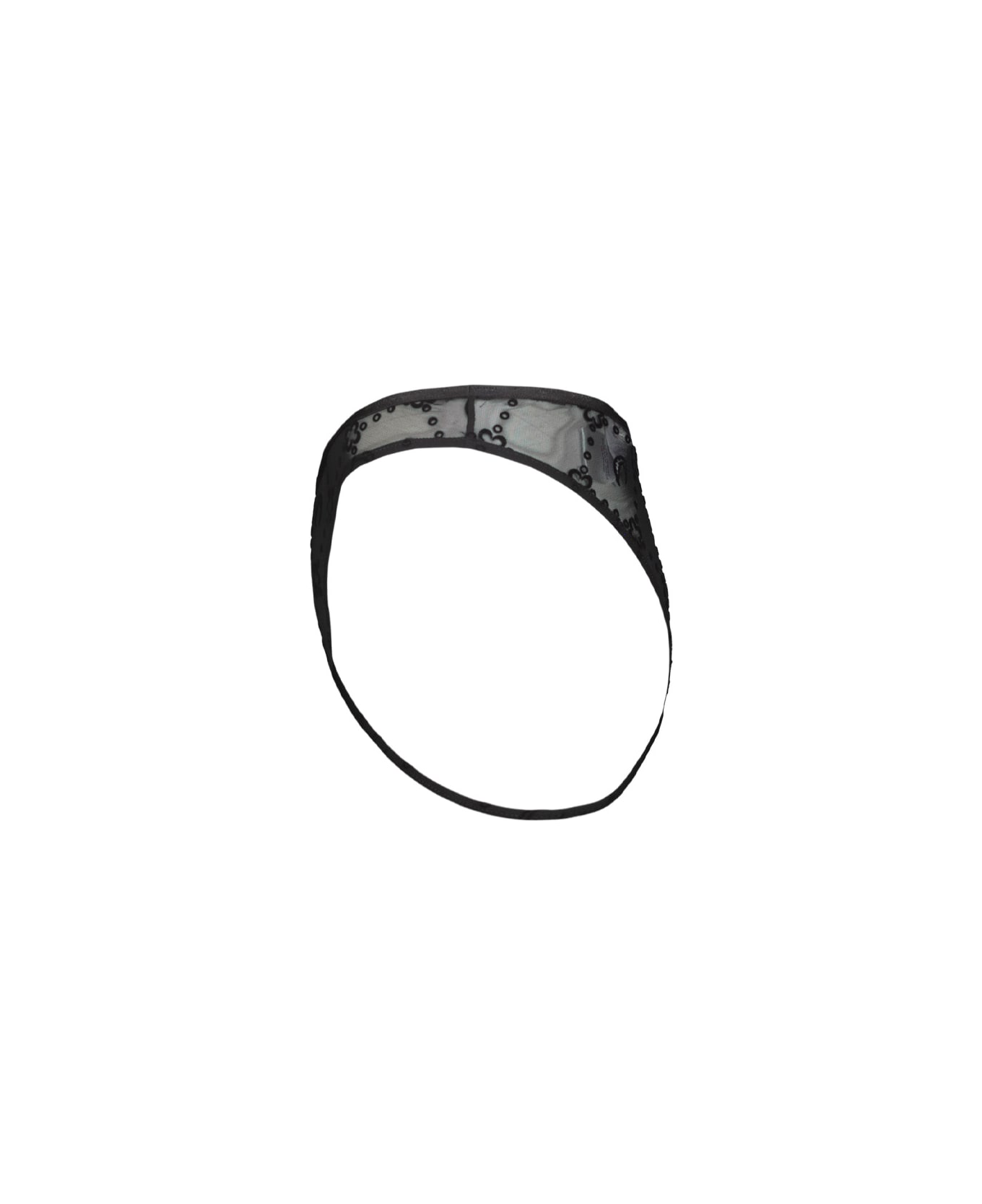 Marine Serre Recycled Mesh Flock Panties - Black