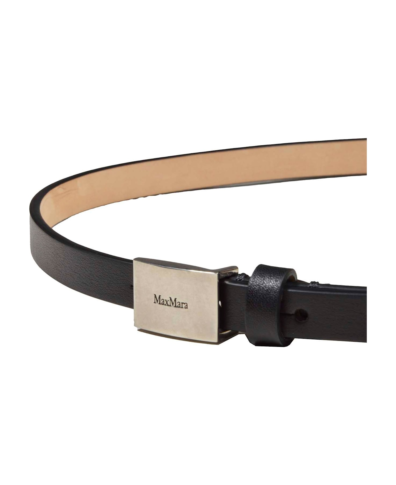 Max Mara Logo Engraved Belt - Nero