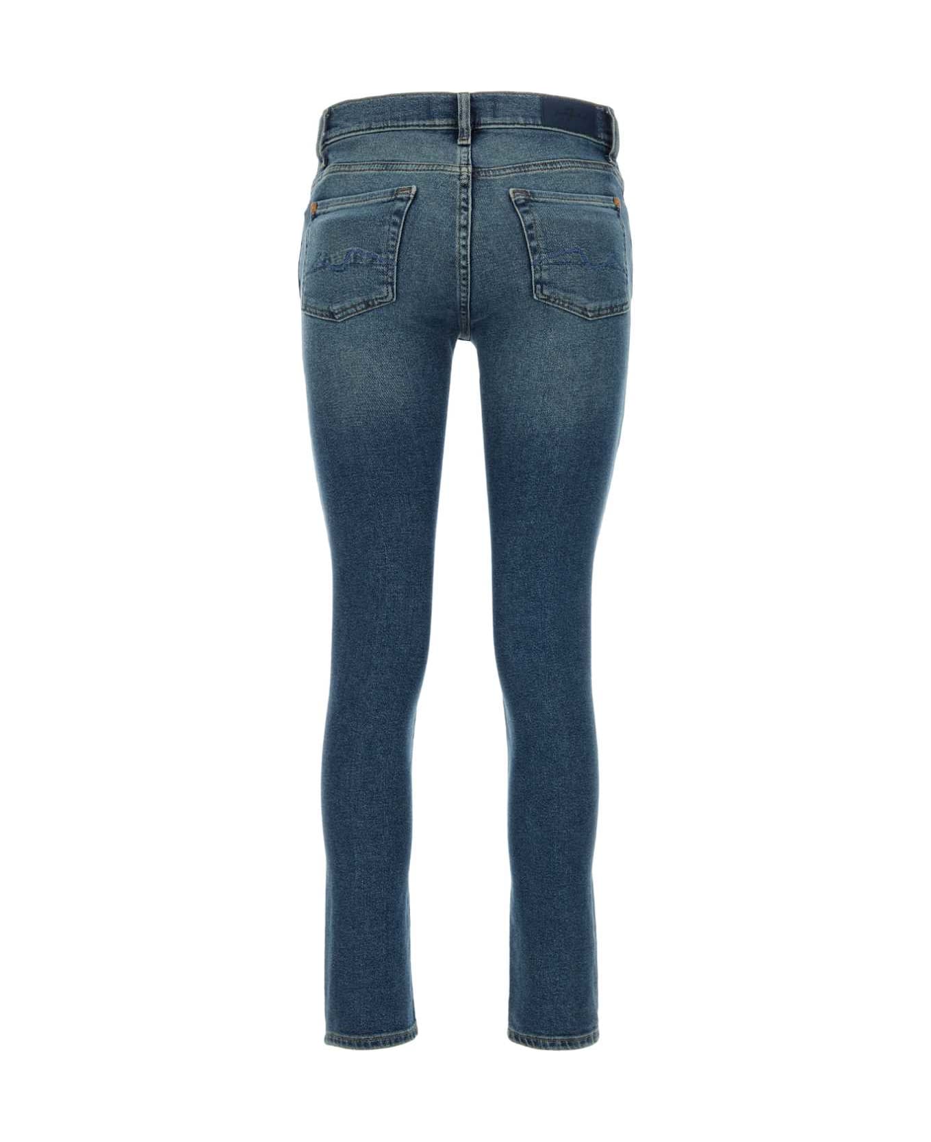7 For All Mankind Stretch Denim Roxanne Jeans - BLUSCURO デニム