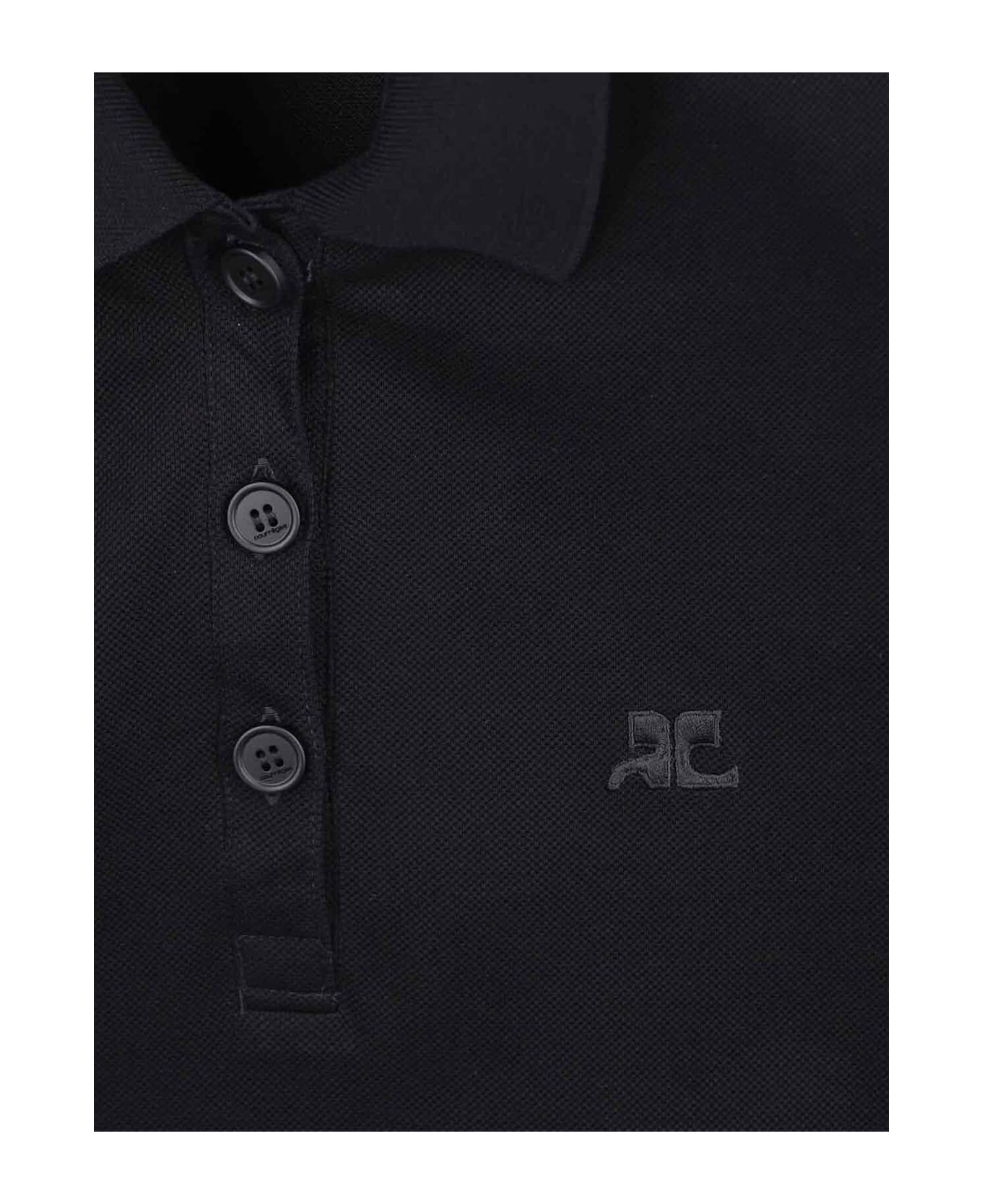 Courrèges Mini Polo Dress - Black