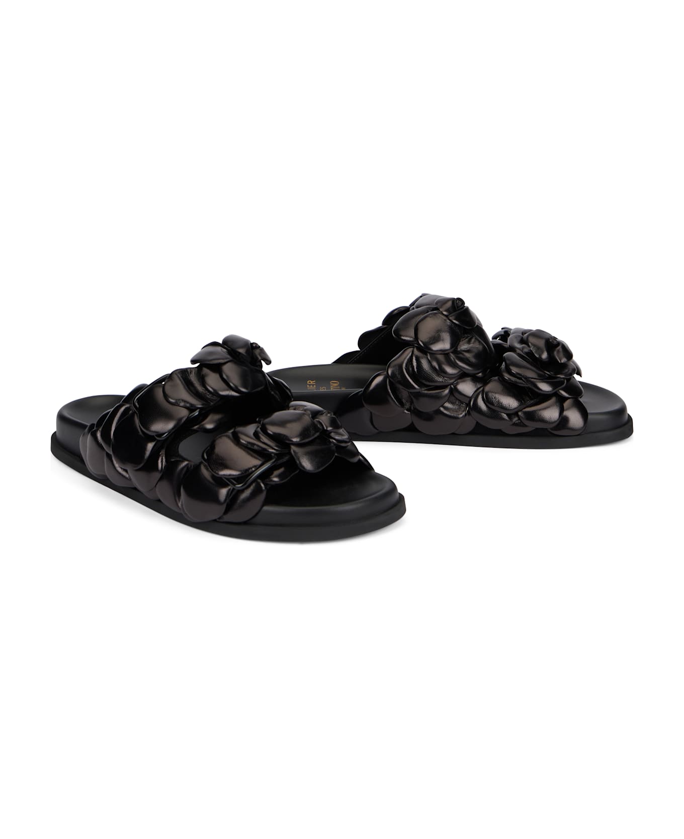 Valentino Garavani Leather Slides - black