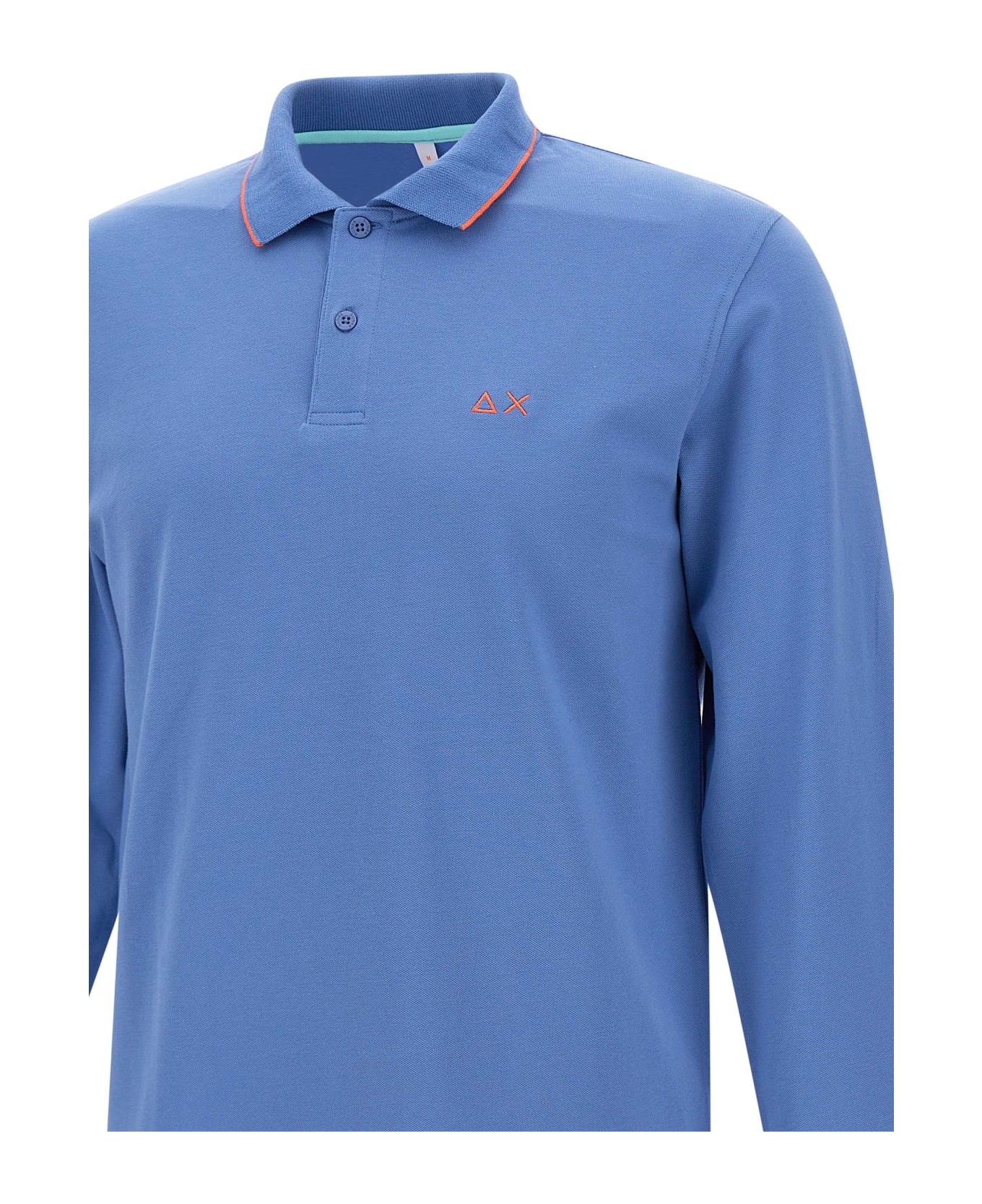 Sun 68 "small Stripes" Polo Shirt Cotton - LIGHT BLUE
