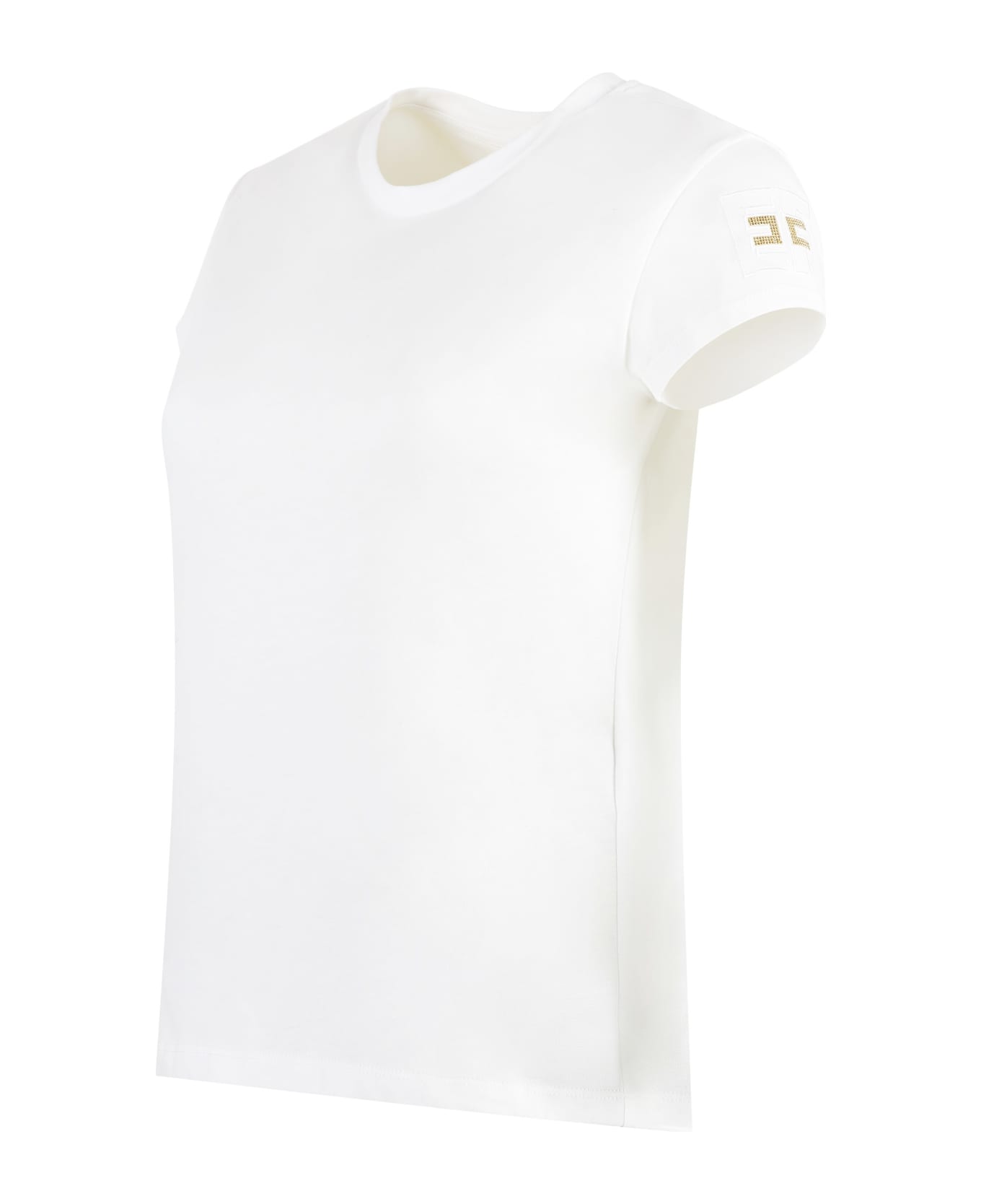 Elisabetta Franchi Cotton Crew-neck T-shirt - White
