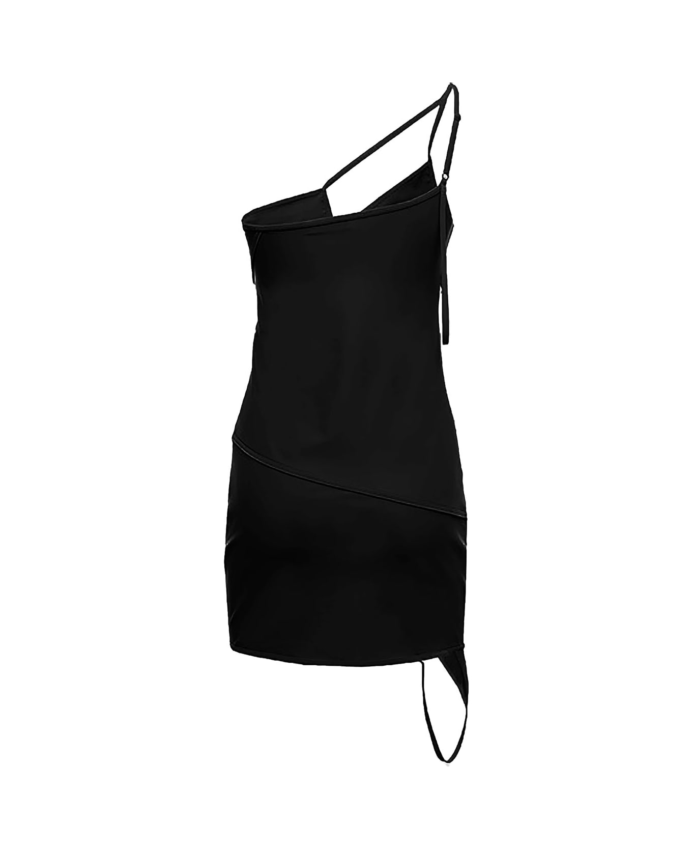 Balenciaga Black Asymmetrical Dress In Matte Spandex Balenciaga Woman - Black