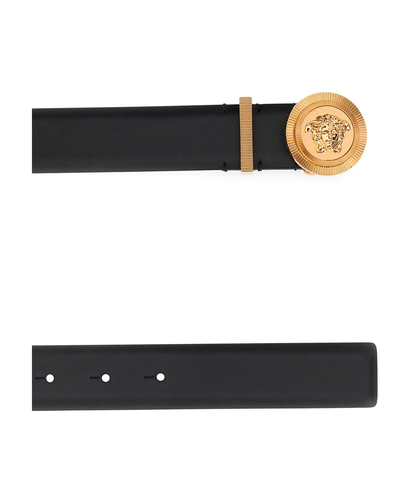 Versace Black Leather Belt - 1B00V