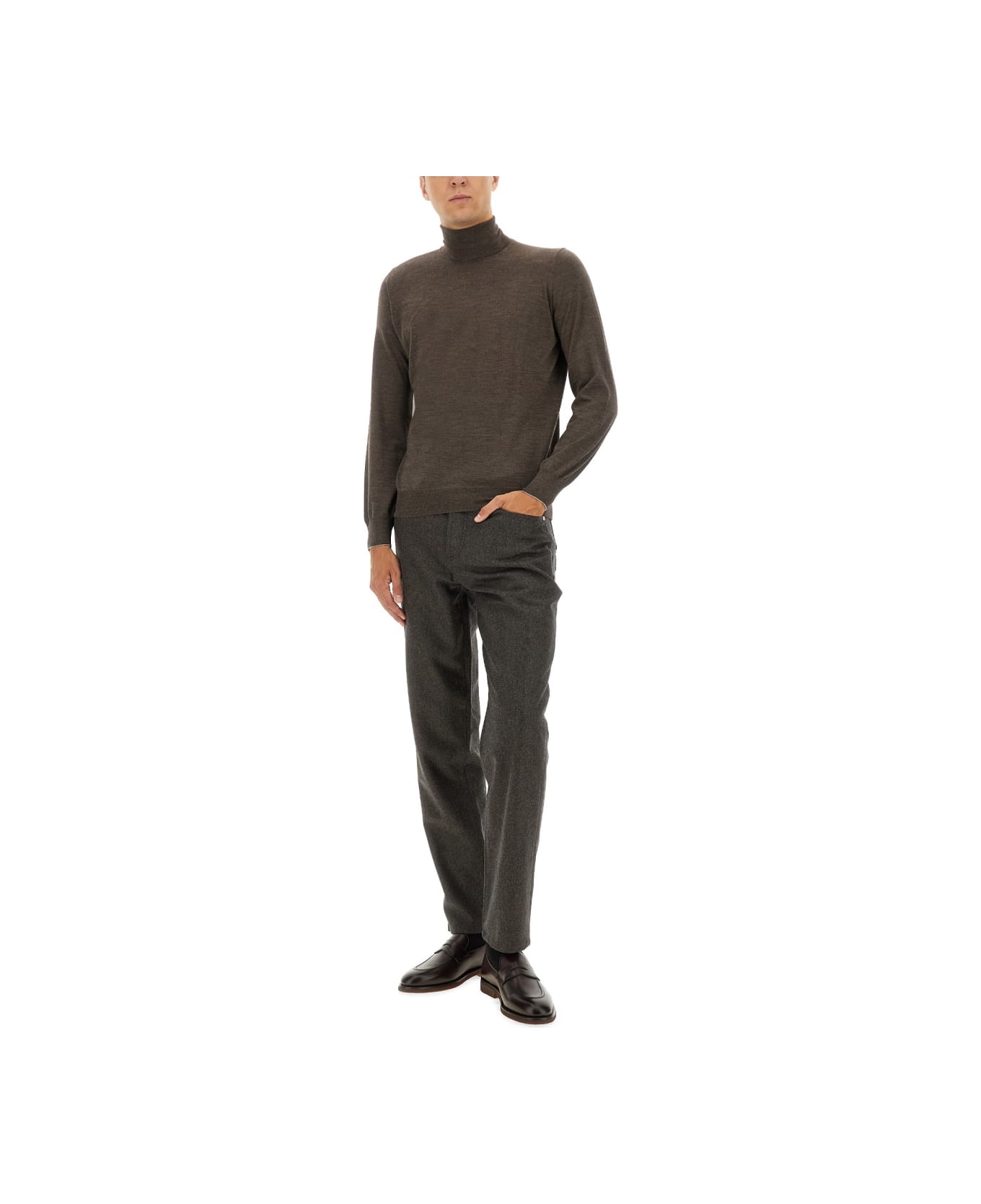 Brunello Cucinelli Turtleneck Shirt - BROWN