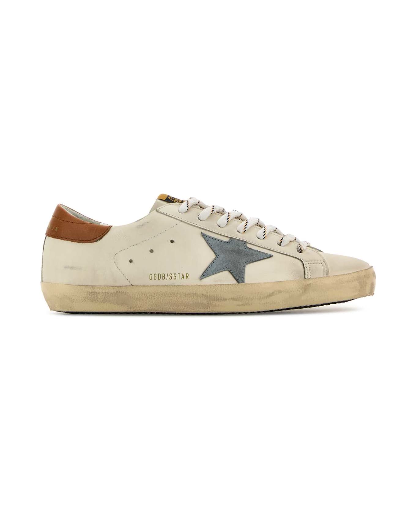 Golden Goose Ivory Leather Super Star Classic Sneakers - WHITEGREYBROWN