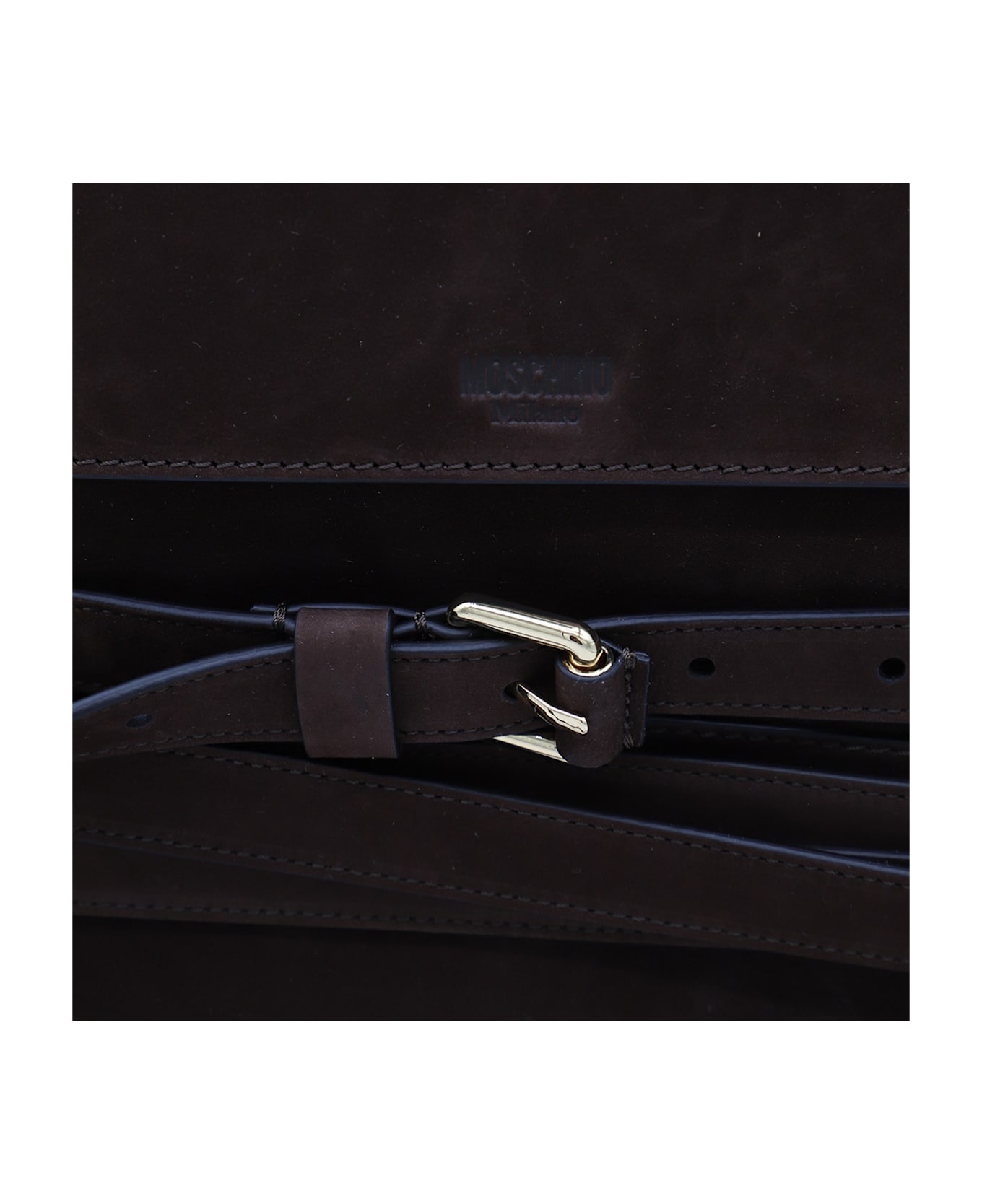Moschino Brown Leather Shoulder Bag - T.moro