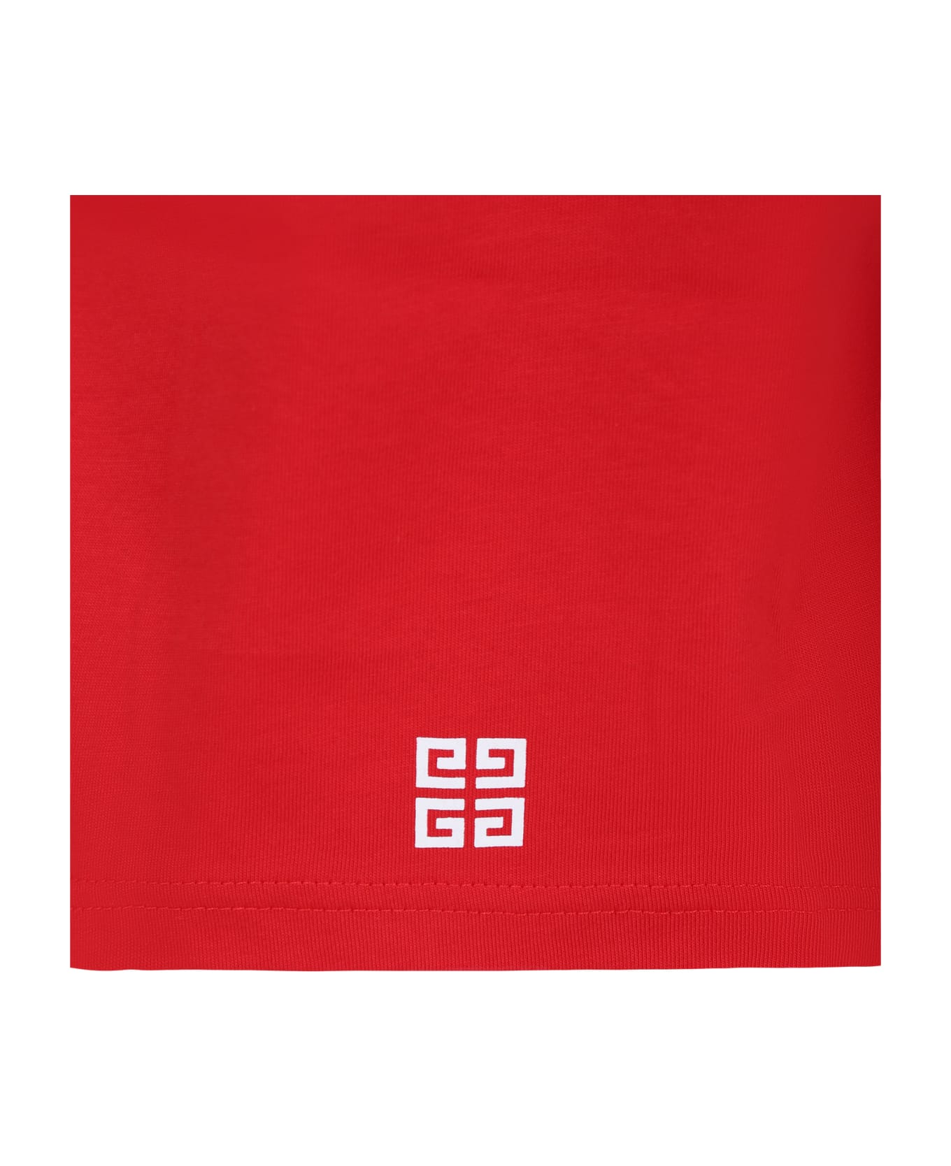 Givenchy Red T-shirt For Kids With Logo - Red Tシャツ＆ポロシャツ