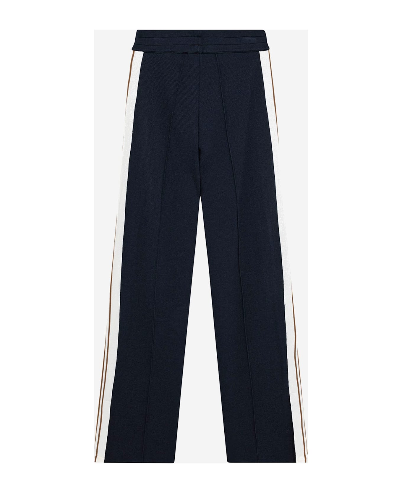 Autry Viscose Blend Trousers With Logo - Blue