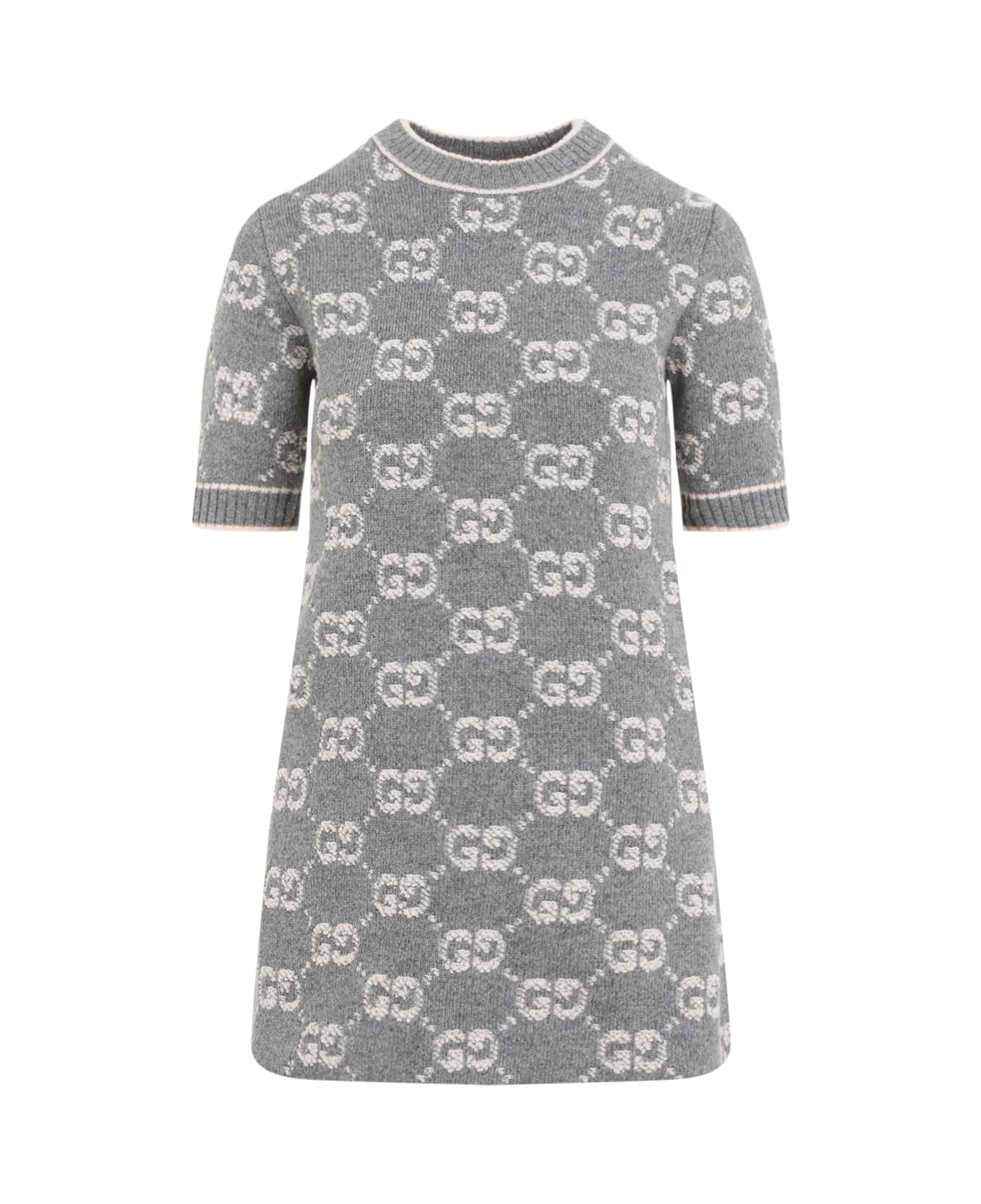 Gucci Wool Mini Dress - Grey Ivory