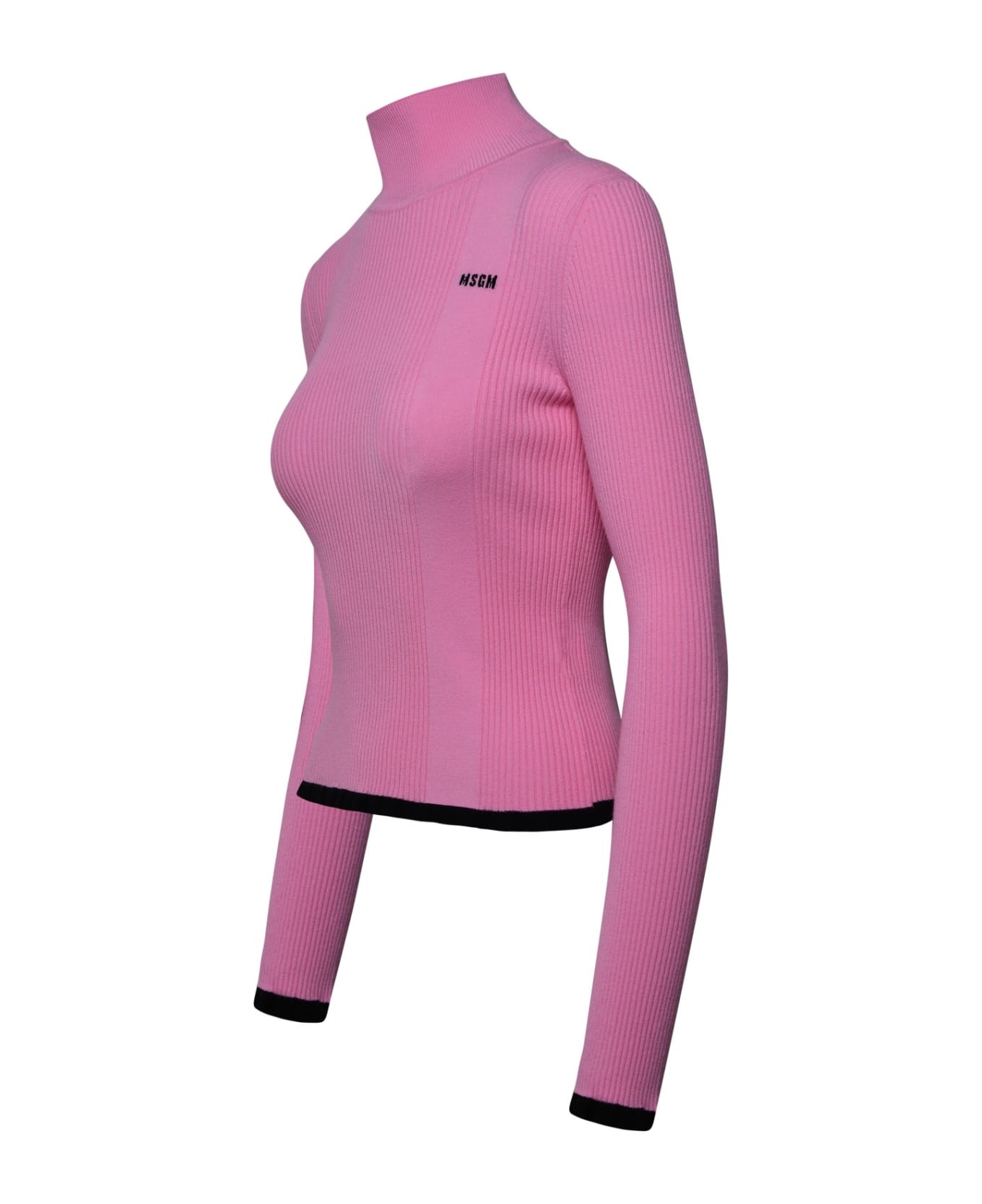 MSGM Pink Viscose Turtleneck Sweater - Pink