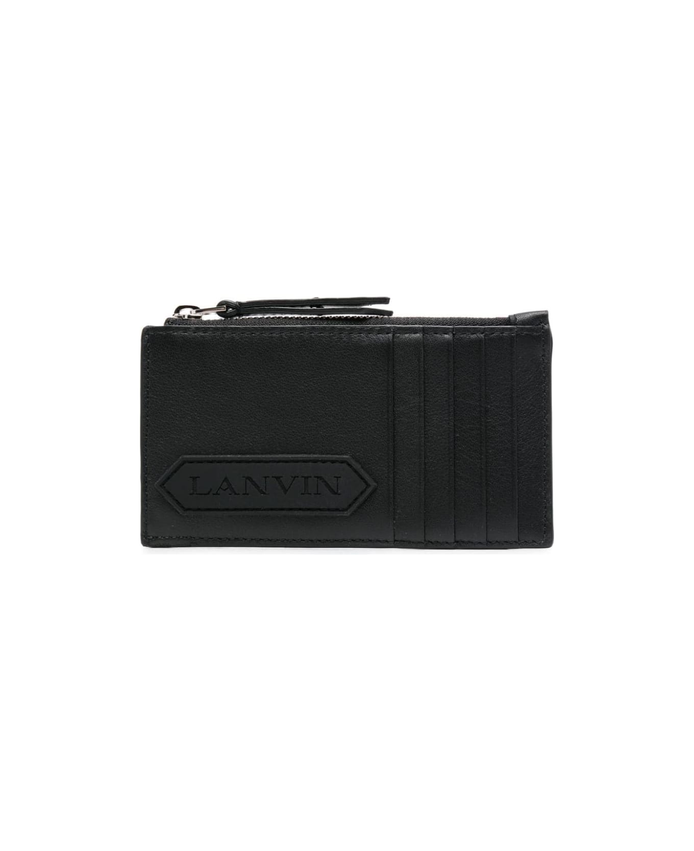Lanvin Signature Leather Card Holder - Black